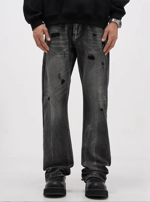 Japanese Brand × Jean American high street straight retro washed ripped jeans Size US 32 / EU 48 - 1 Thumbnail