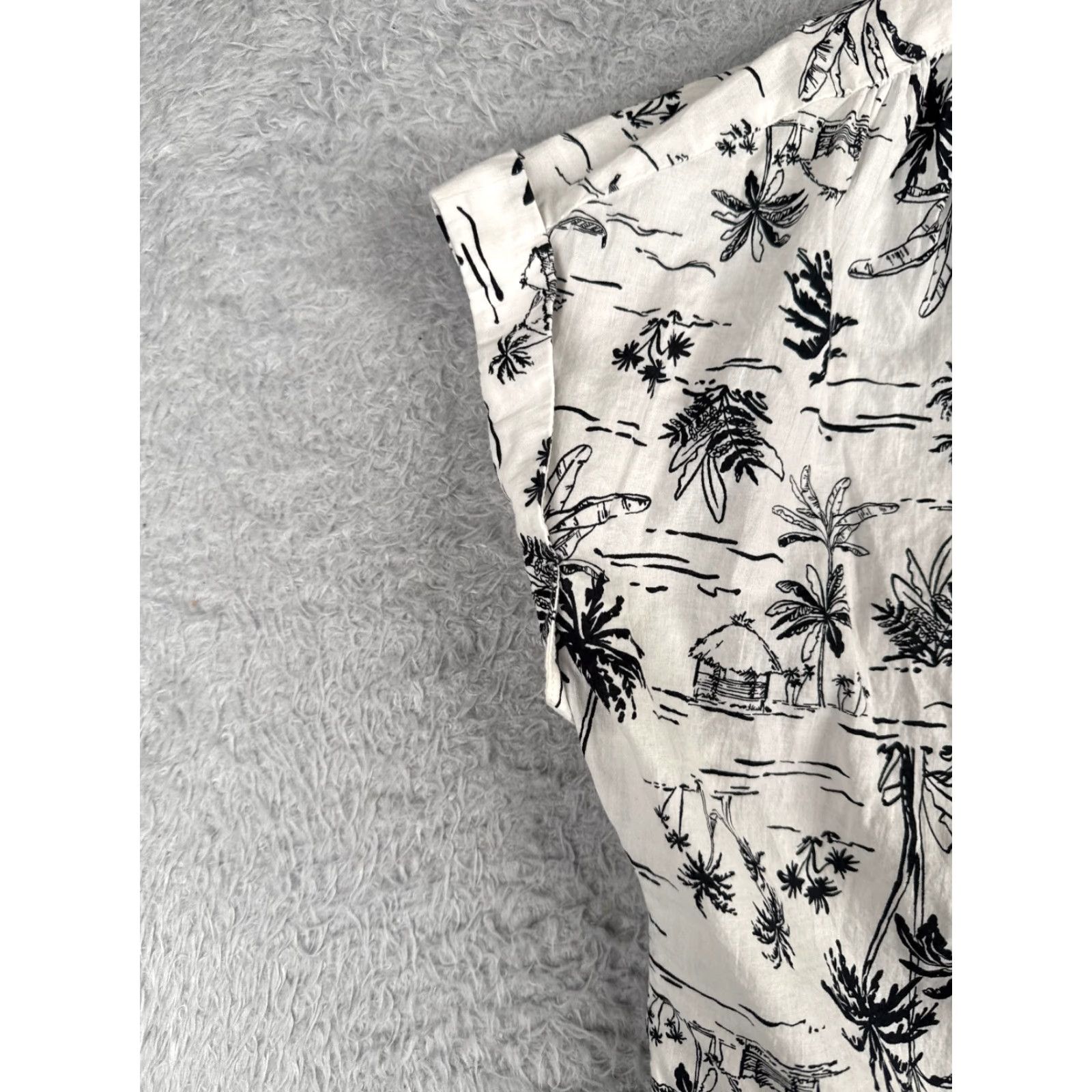 Vintage Vintage Ana A New Approach Hawaiian Shirt Women Large White Cotton Blend Floral 90s Size L / US 10 / IT 46 - 3 Thumbnail