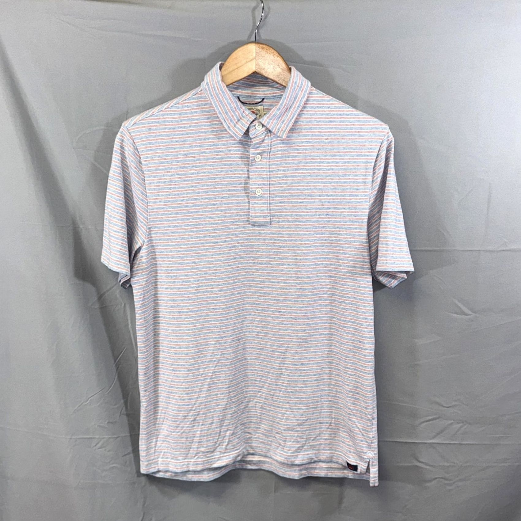 Faherty Faherty Polo Shirt Mens M Blue Red Striped Pima Cotton Modal Knit Stretch Shirt Polo Mens Size US M / EU 48-50 / 2 - 2 Thumbnail