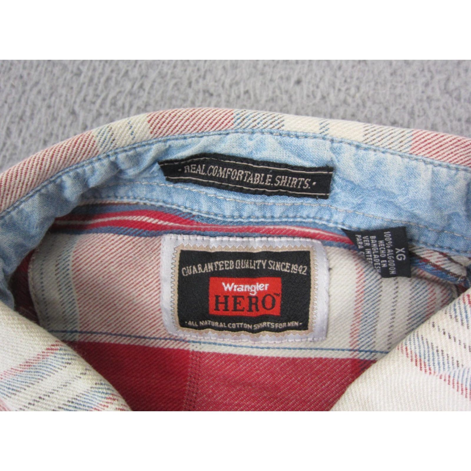 Wrangler VINTAGE Wrangler Shirt Mens XL Red Plaid Western Rodeo 90s Cotton Denim Button-Up Collared Long Sleeve Pockets Men's Size US XL / EU 56 / 4 - 3 Thumbnail