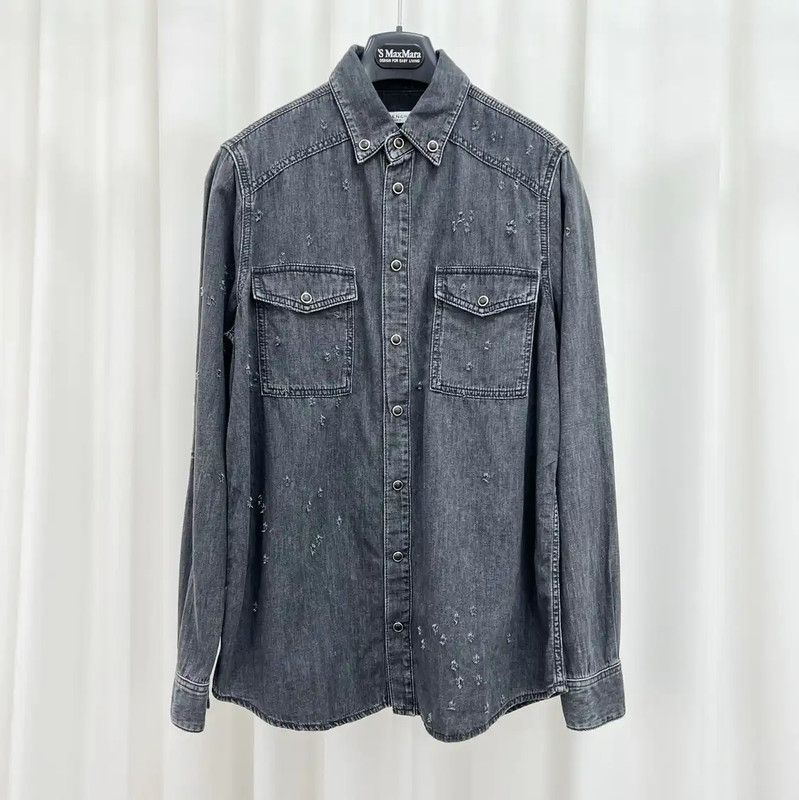 Givenchy Givenchy Gray Long Sleeve Cotton Shirt 0089 Size S / US 4 / IT 40 - 1 Thumbnail