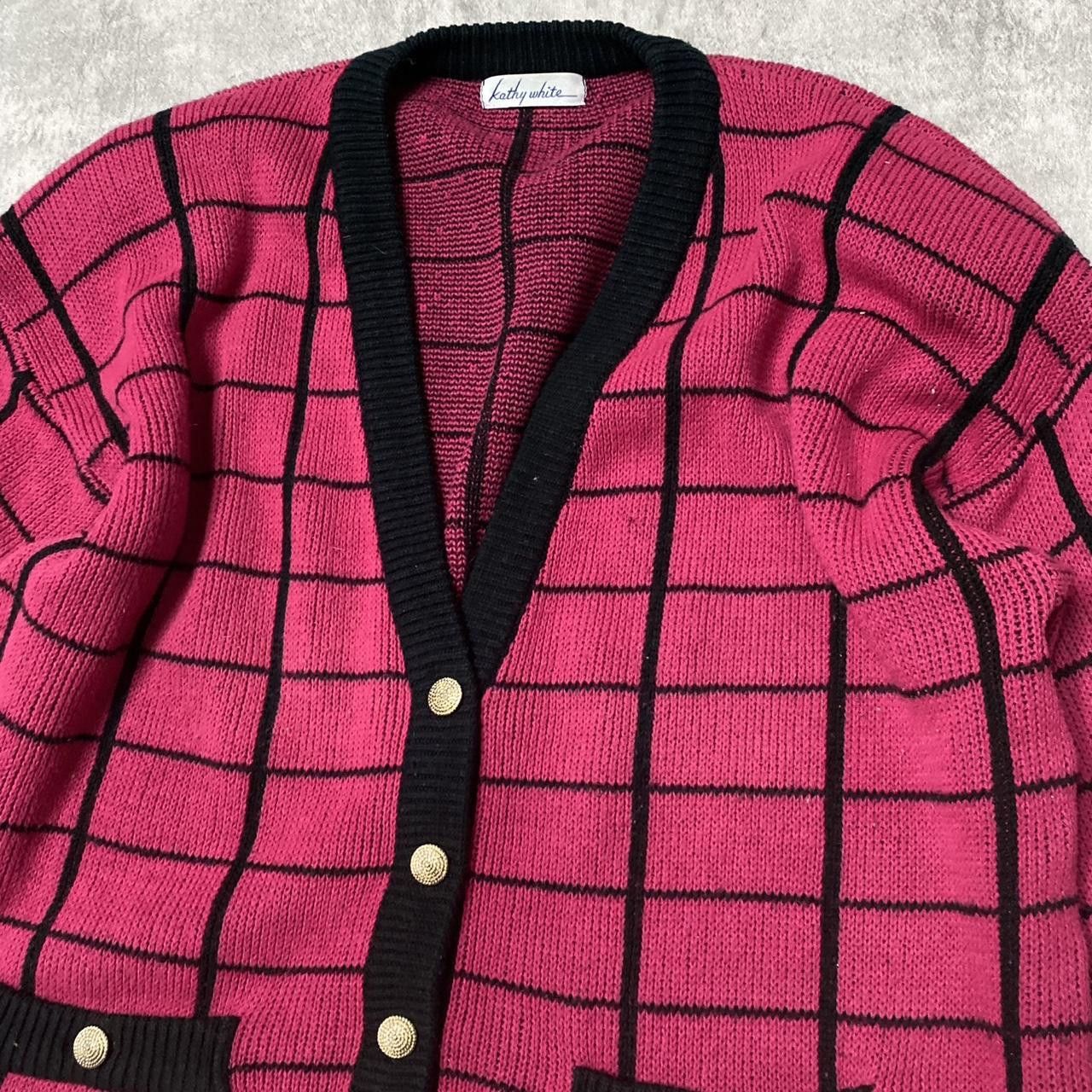 Other Pink and black vintage cardigan cardigan Size M / US 6-8 / IT 42-44 - 2 Thumbnail