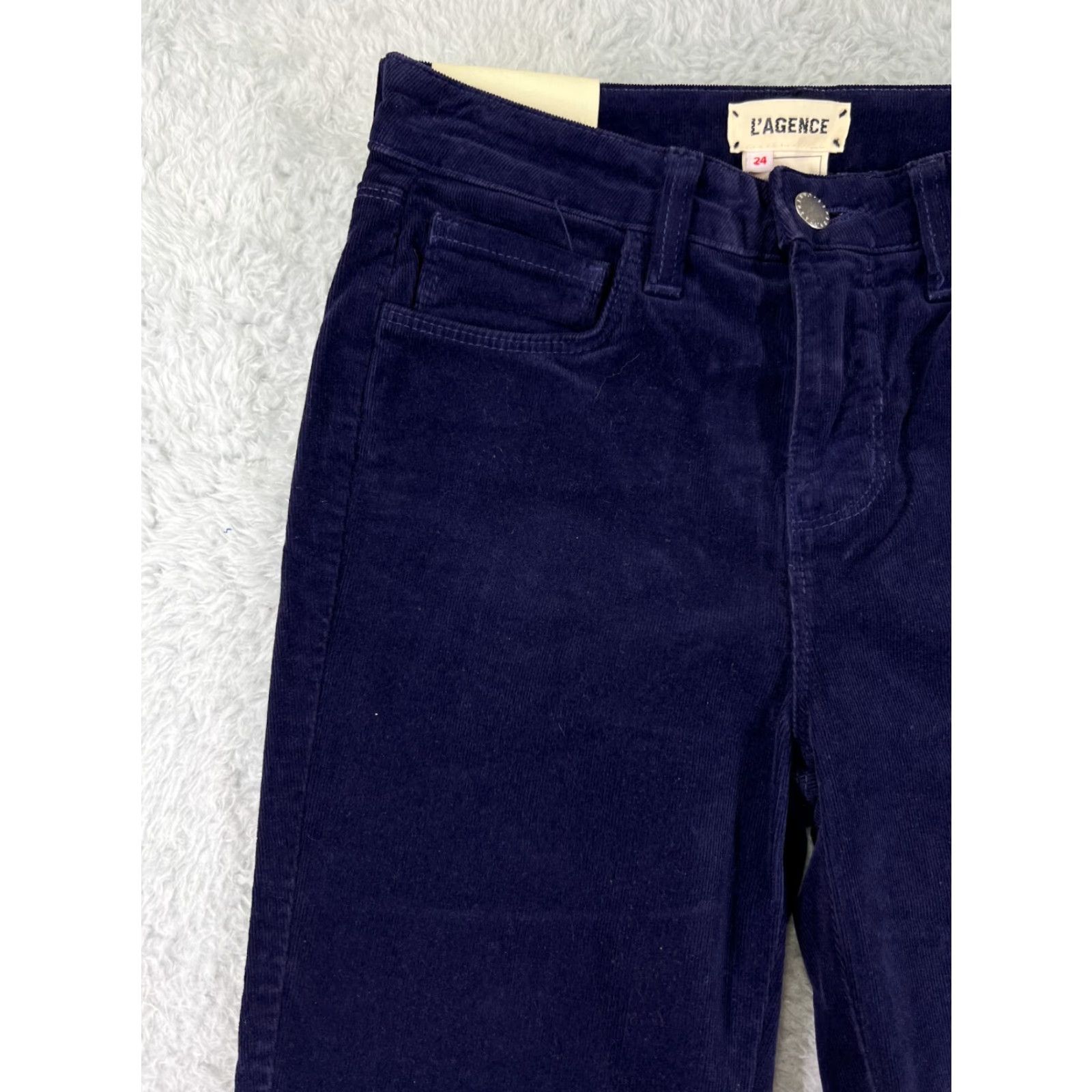 L'AGENCE L'AGENCE Jeans Womens 24 Blue Skinny 5-Pocket Design Denim Corduroy Stretch Pocket Zipper Button Vintage No N/A Size 42" / US 20 - 7 Thumbnail
