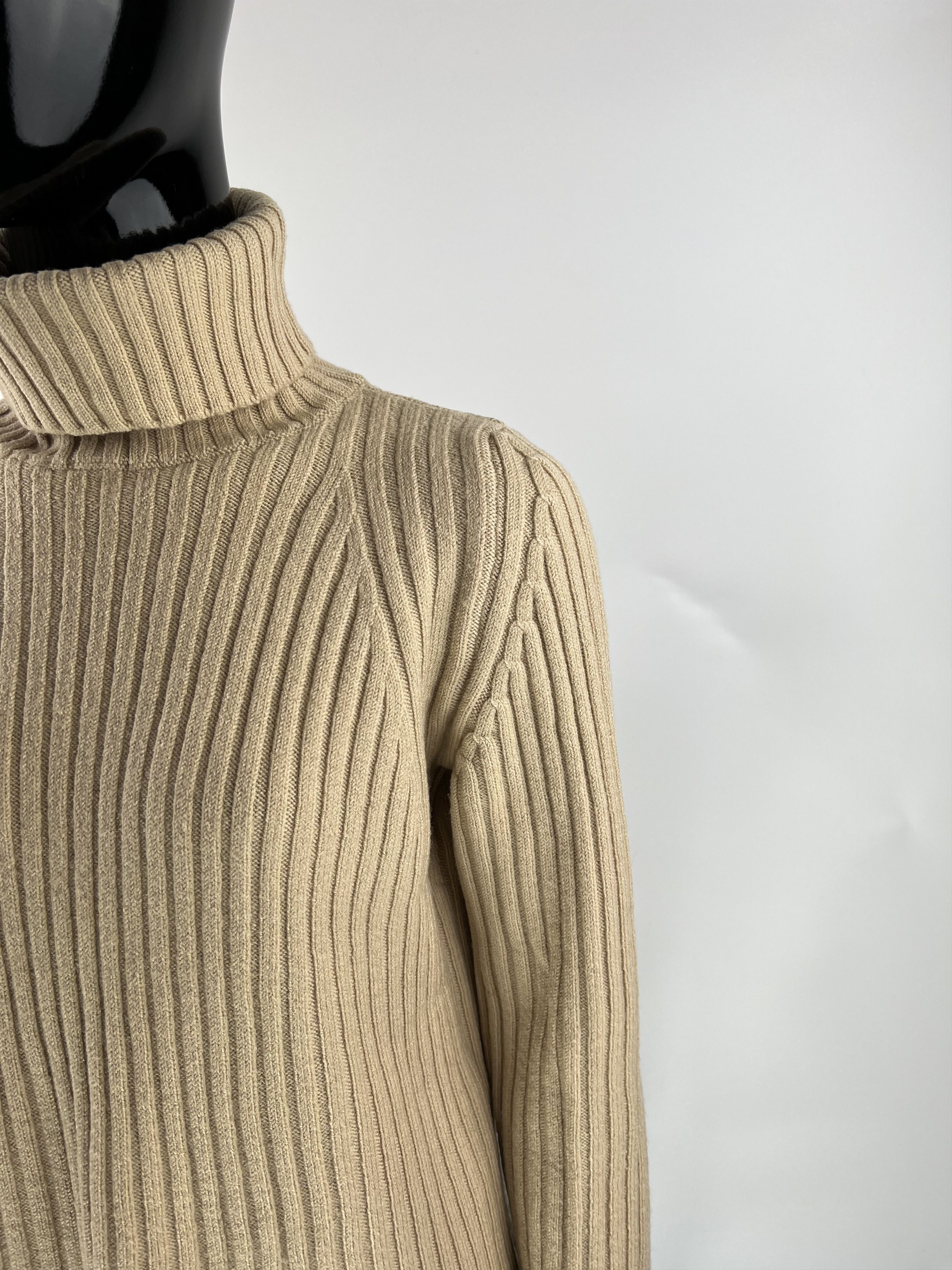 Designer × Vintage Georges Rech Vtg 100% Merino Wool Ribbed Turtleneck Sweater Size S / US 4 / IT 40 - 4 Thumbnail