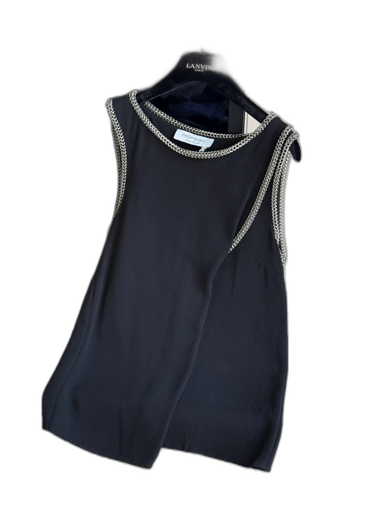 Yves Saint Laurent Yves Saint Laurent Black Vintage Sleeveless Top Size US XS / EU 42 / 0 - 1 Thumbnail