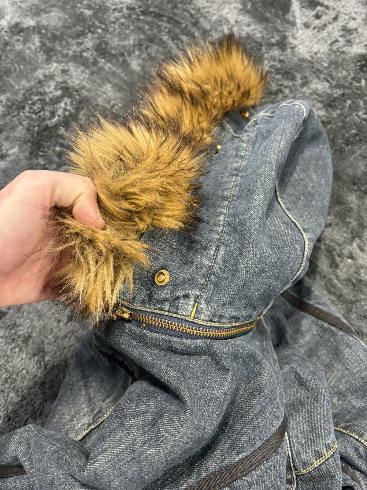 Engineered Garments × Levi's Vintage Levis Enginereed Jeans Denim Fur Bomber Jacket Size M / US 6-8 / IT 42-44 - 12 Thumbnail