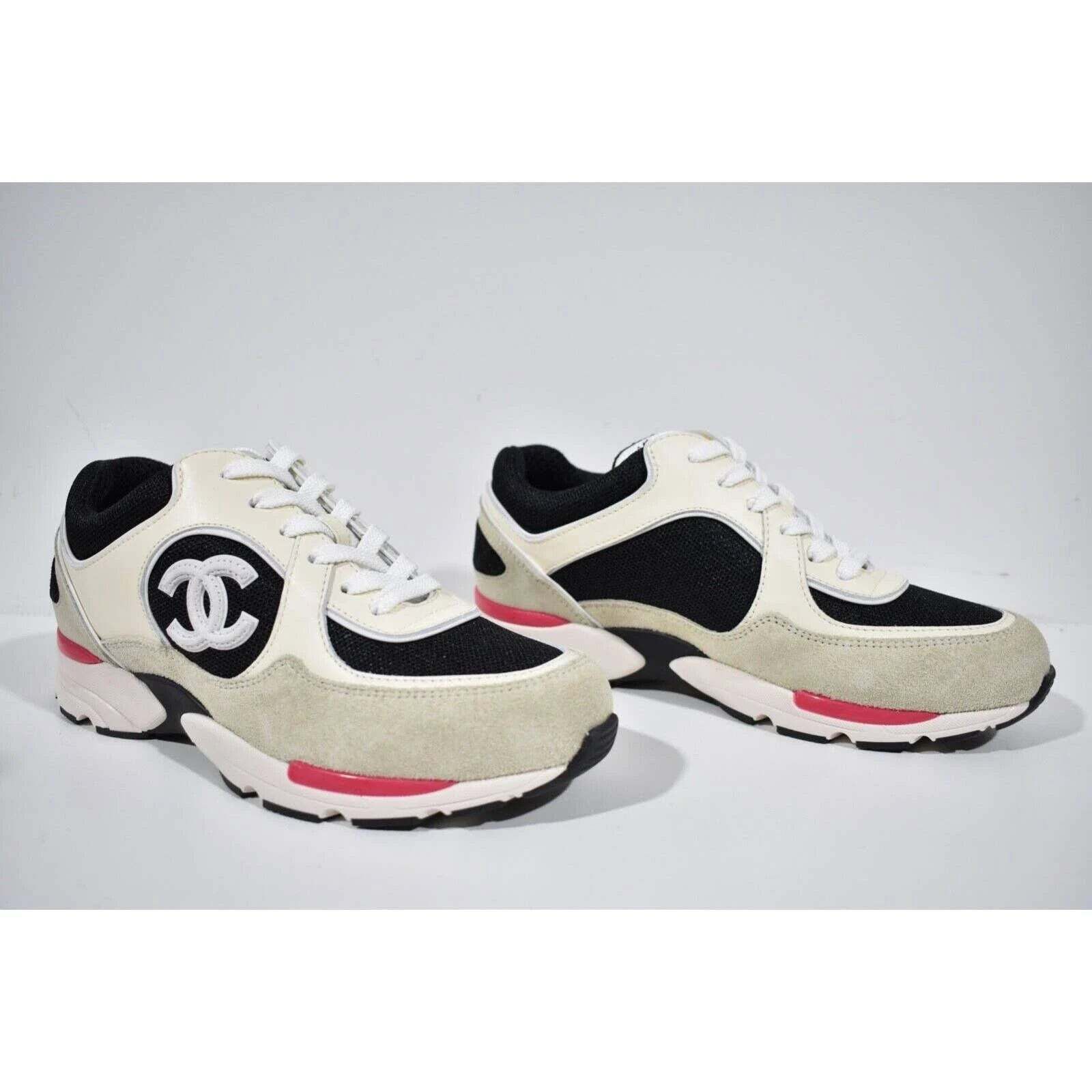 Chanel Chanel 22S Ivory Red Mesh CC Logo Tie Flat Runner Sneaker 41 Size US 11 / IT 41 - 4 Thumbnail