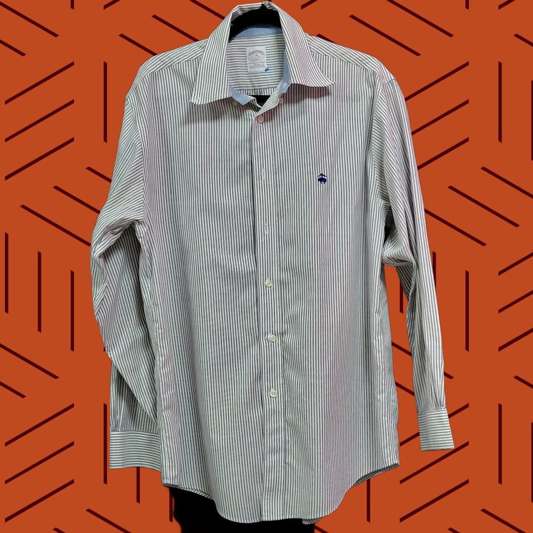 Brooks Brothers Brooks Brothers Shirt Long Sleeve Striped Non-Iron 100% Cotton Men M Size US M / EU 48-50 / 2 - 1 Thumbnail