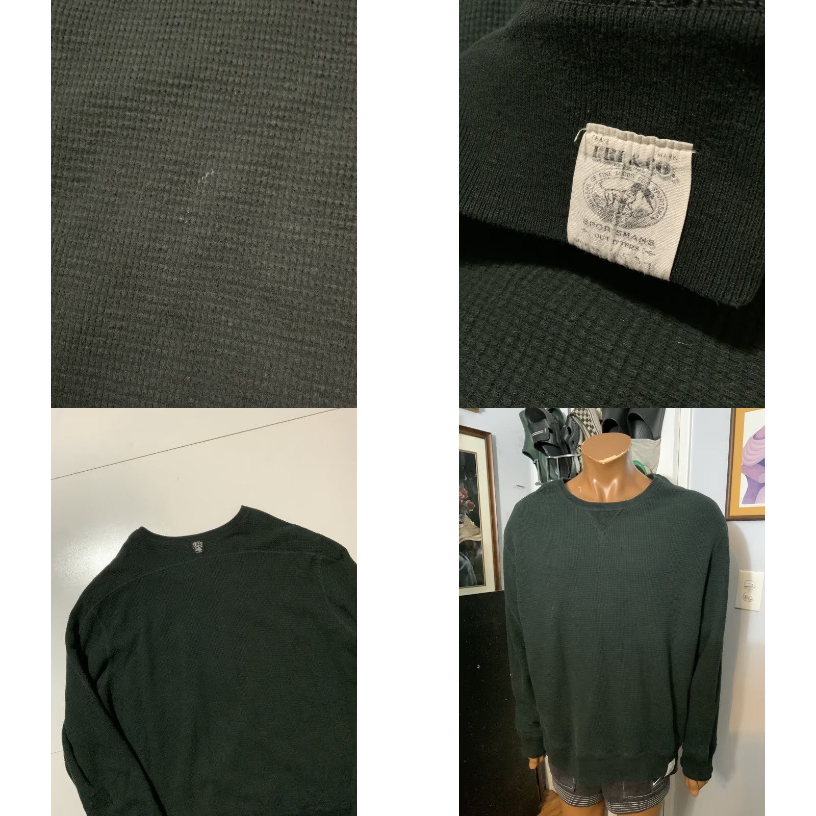 Polo Ralph Lauren Polo Ralph Lauren Reversible Waffle-Knit Thermal Pony Crewneck Sweatshirt Sz.XXL Mens Black Pullover Night Black/White Pony Logo, 2XL Size US XXL / EU 58 / 5 - 9 Thumbnail