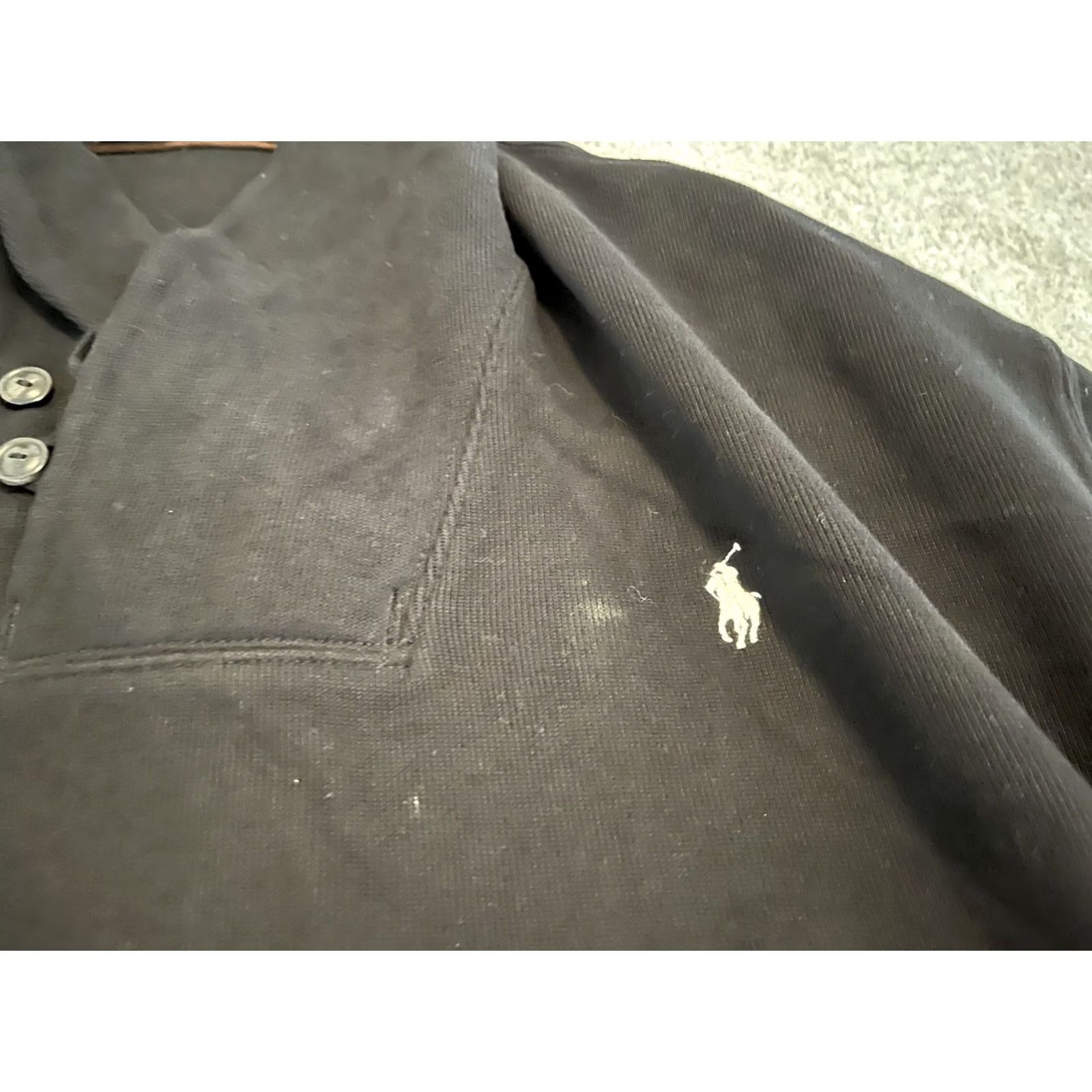 Polo Ralph Lauren Polo Ralph Lauren Mens Big 3XB Black Pullover Sweater Shawl Collar Pony Logo Knit Cotton Size US XXL / EU 58 / 5 - 3 Thumbnail