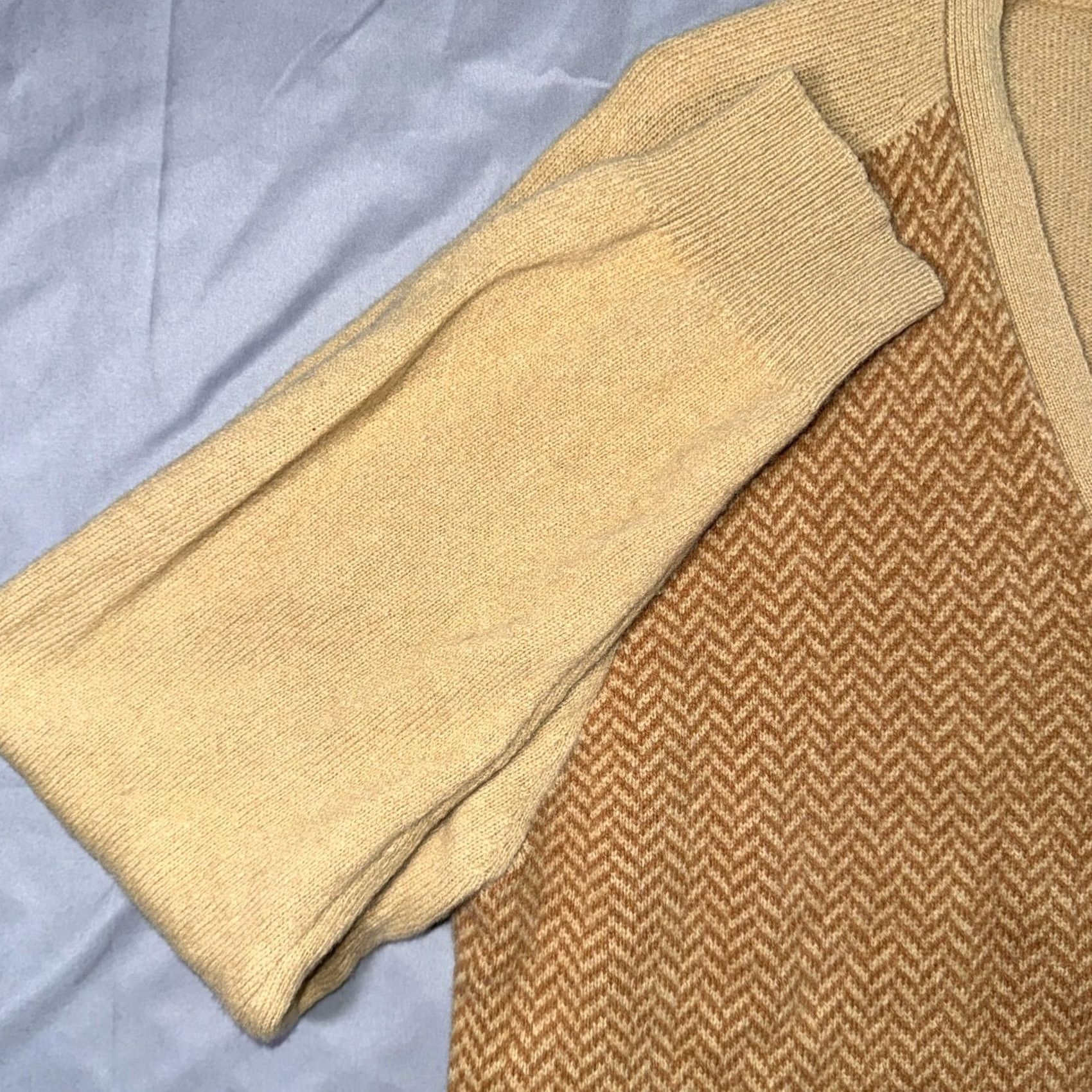 J.Crew VINTAGE J.Crew Cardigan Sweater 2XL Lambswool Herringbone Brown Wool Men Regular Knit V-Neck Button Front Long Sleeve Century Winter Christmas? Size US XXL / EU 58 / 5 - 5 Thumbnail