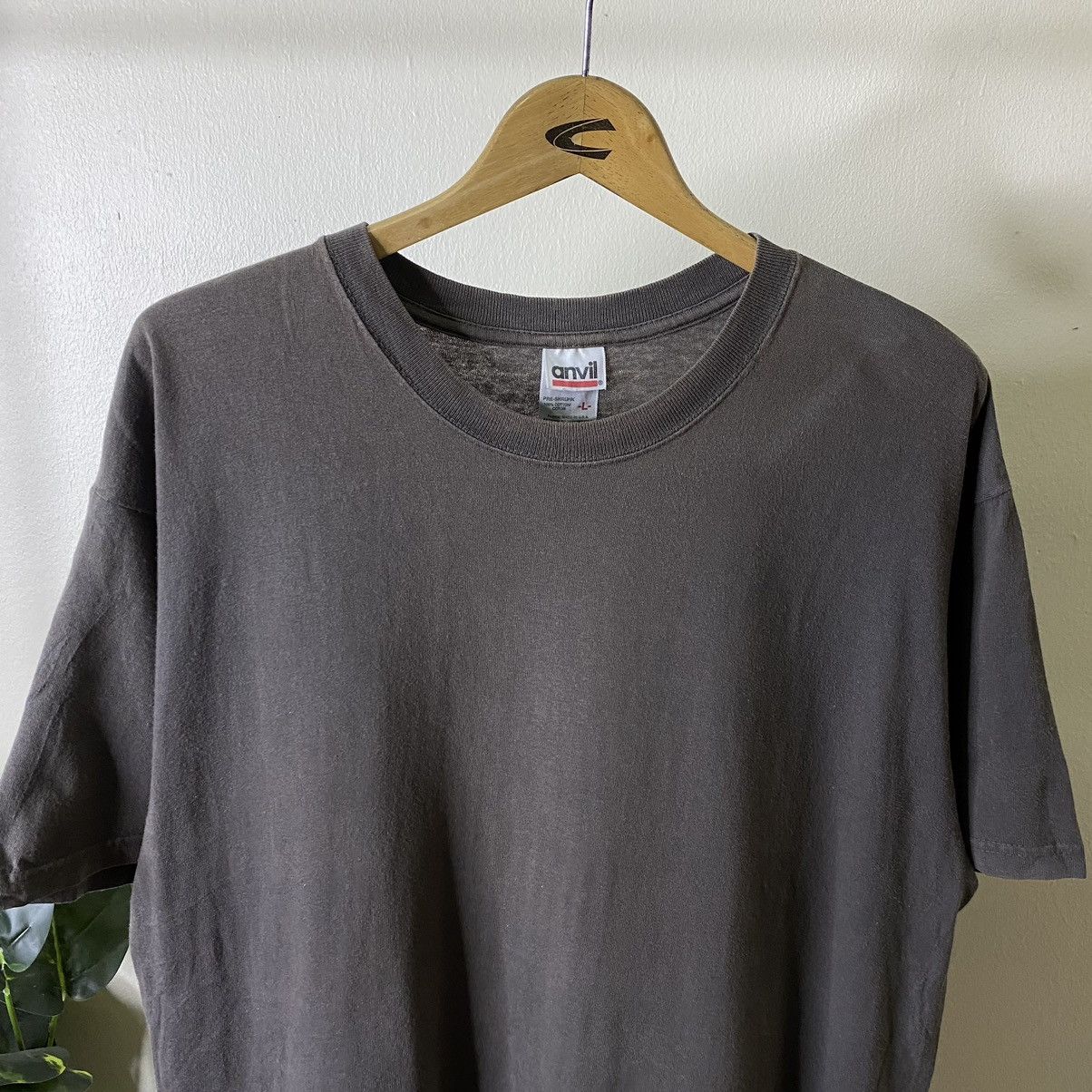 Other Vintage 2000s Anvil Faded Grey Blank Tee Nice Crispy Cotton Size US L / EU 52-54 / 3 - 2 Thumbnail