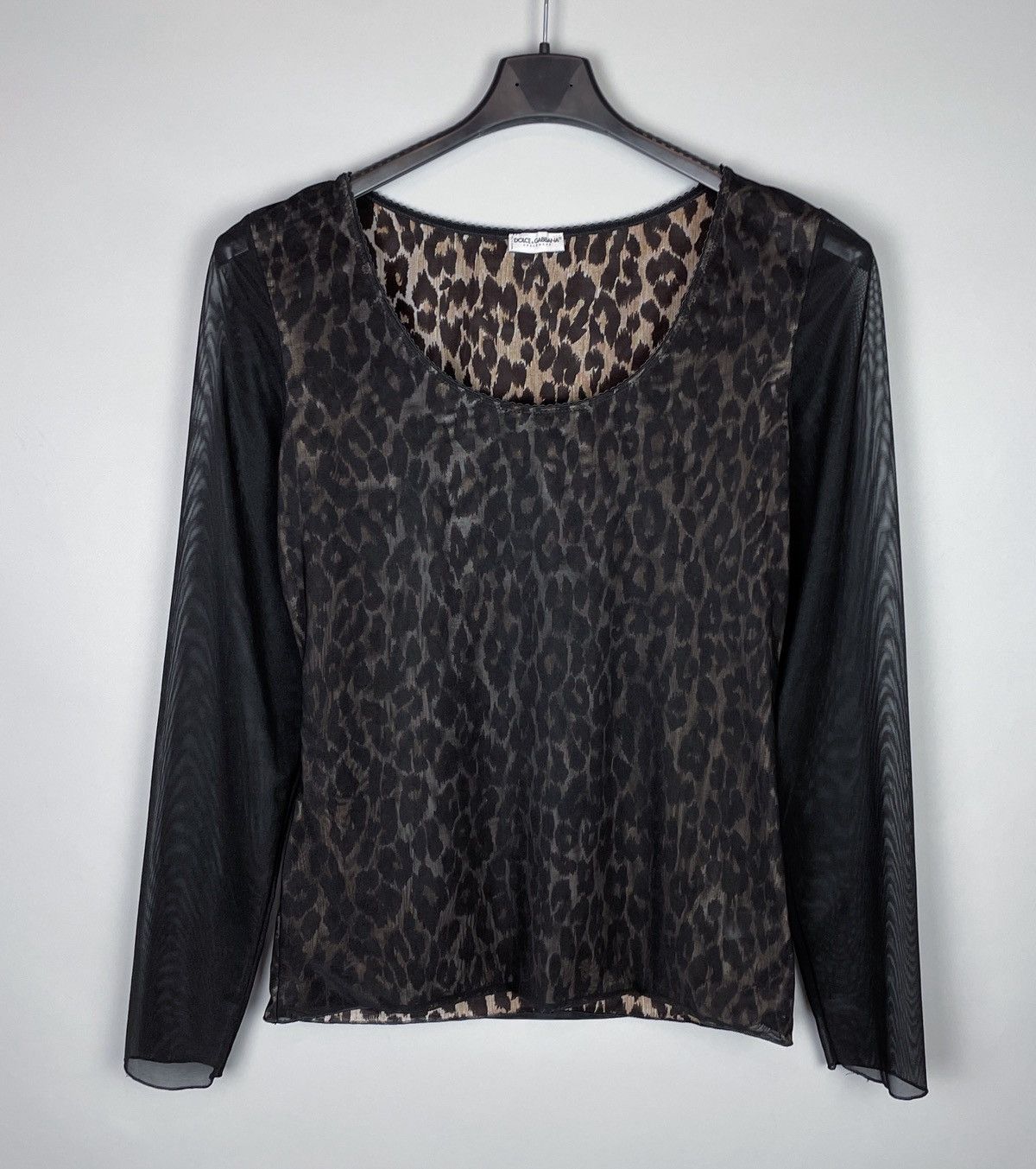 Dolce & Gabbana Women’s Dolce & Gabbana Underwear Mesh Leopard Blouse Size M Size M / US 6-8 / IT 42-44 - 1 Thumbnail