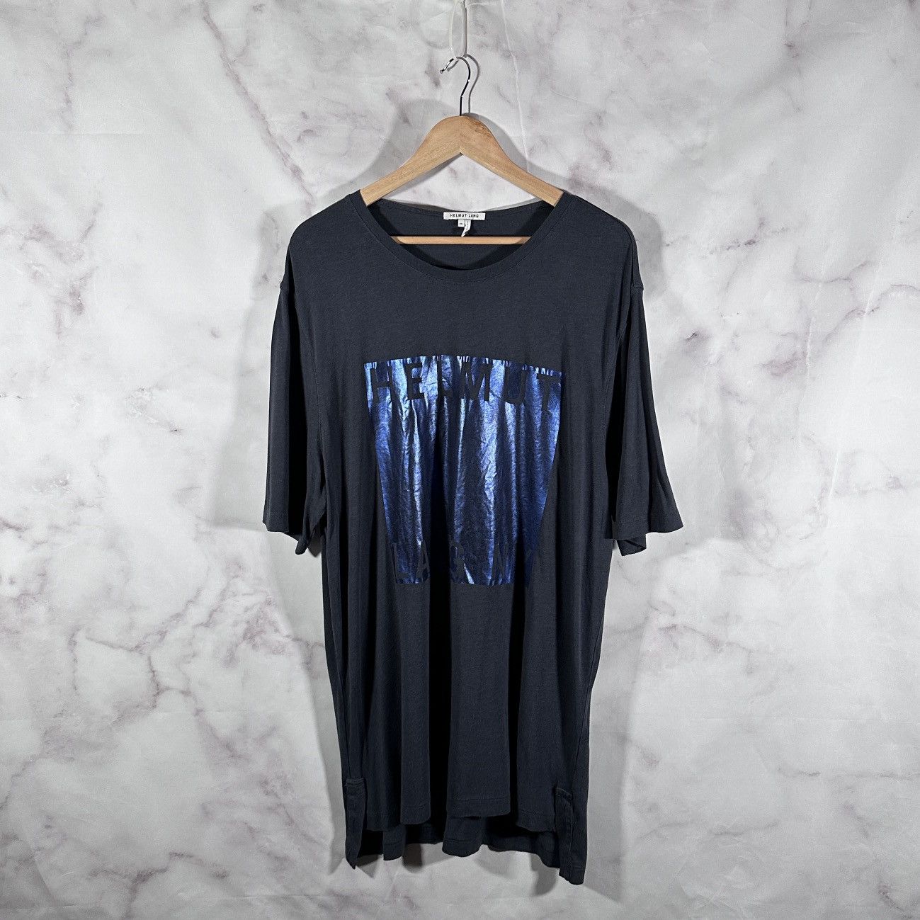 Helmut Lang NY Holographic Blue Tee Size US XXL / EU 58 / 5 - 1 Thumbnail