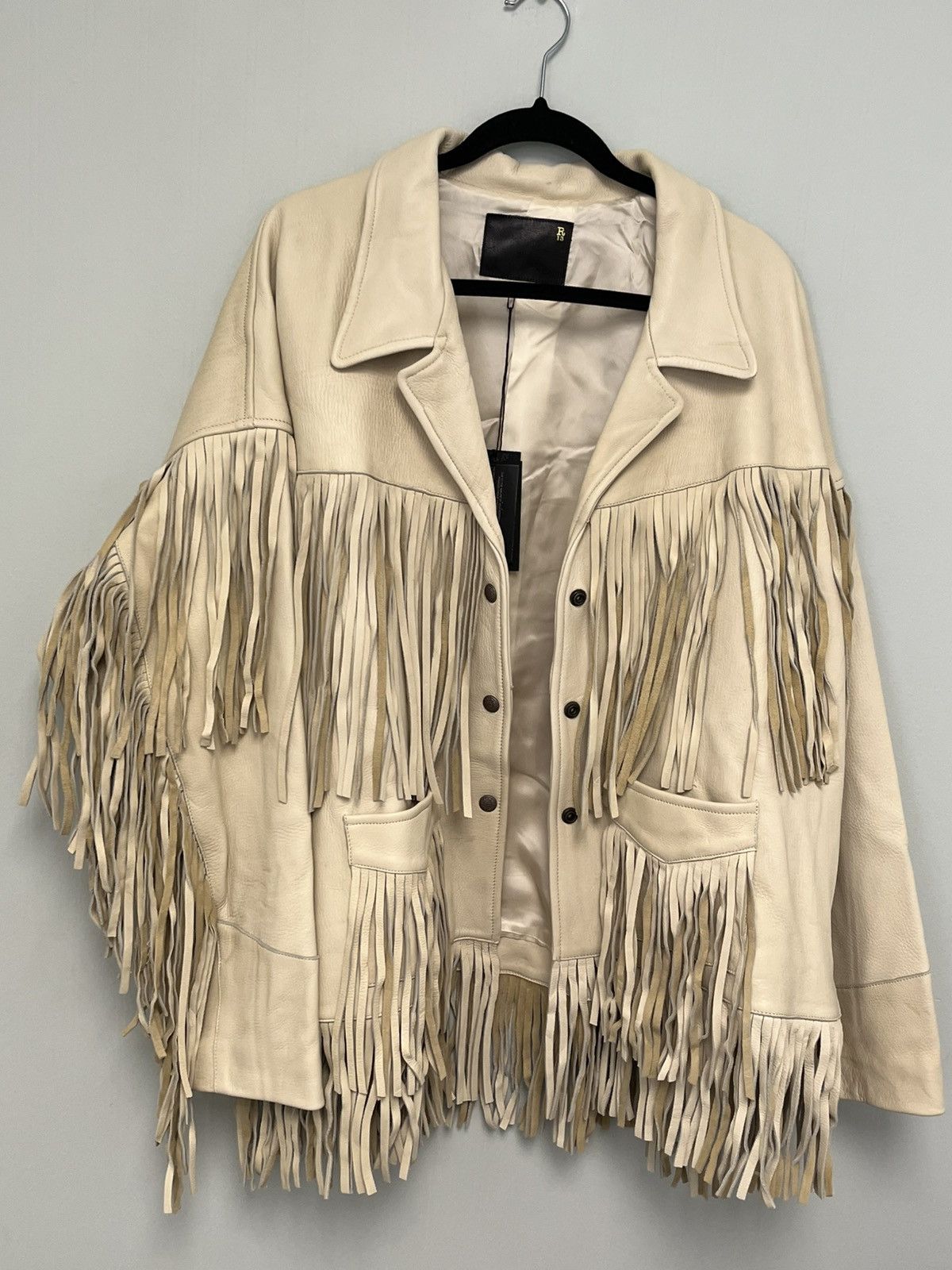 R13 Leather Fringe Jacket. Size XL / US 12-14 / IT 48-50 - 10 Thumbnail