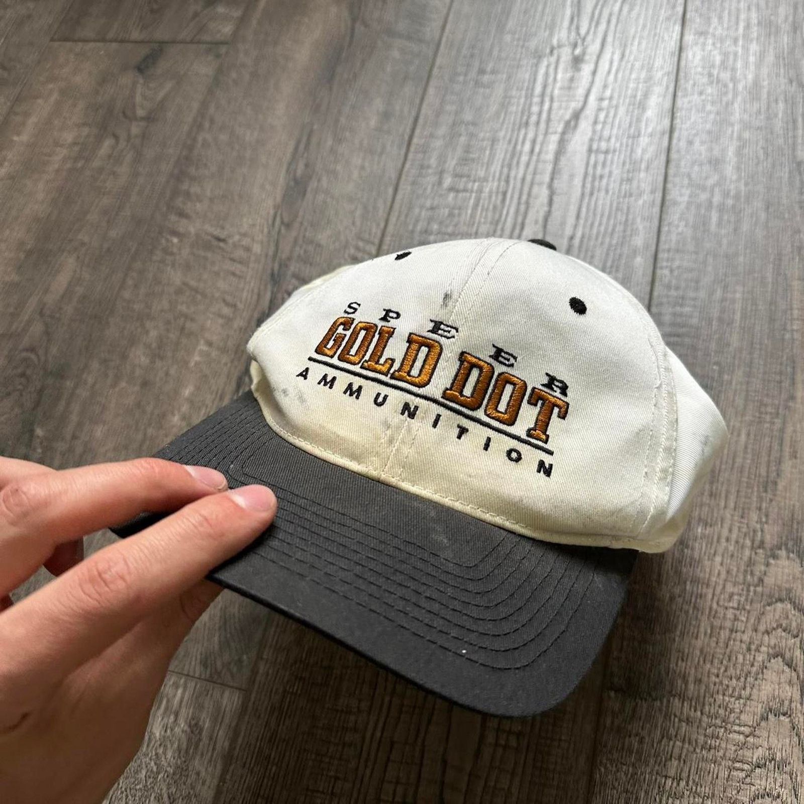 Vintage Vintage 90s Gold Dot Ammo Thrashed USA Trucker Hat Cap Size ONE SIZE - 2 Thumbnail