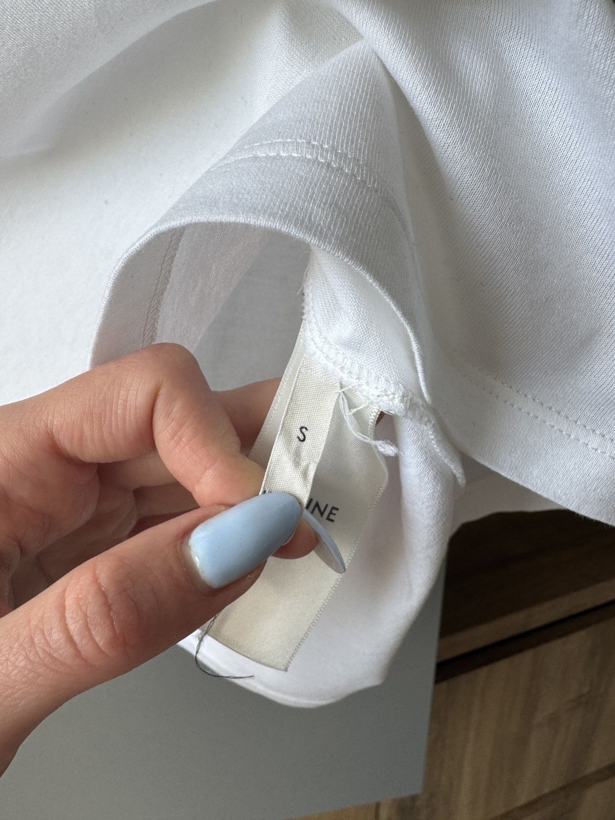 Celine Celine Logo Embroidered White T-Shirt Size S / US 4 / IT 40 - 4 Thumbnail