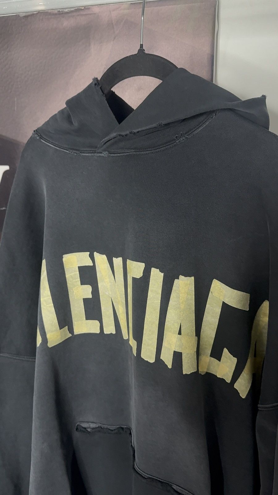 Balenciaga ✅ Balenciaga Tape Type Washed Navy Blue Hoodie Distressed 2 Size US S / EU 44-46 / 1 - 4 Thumbnail