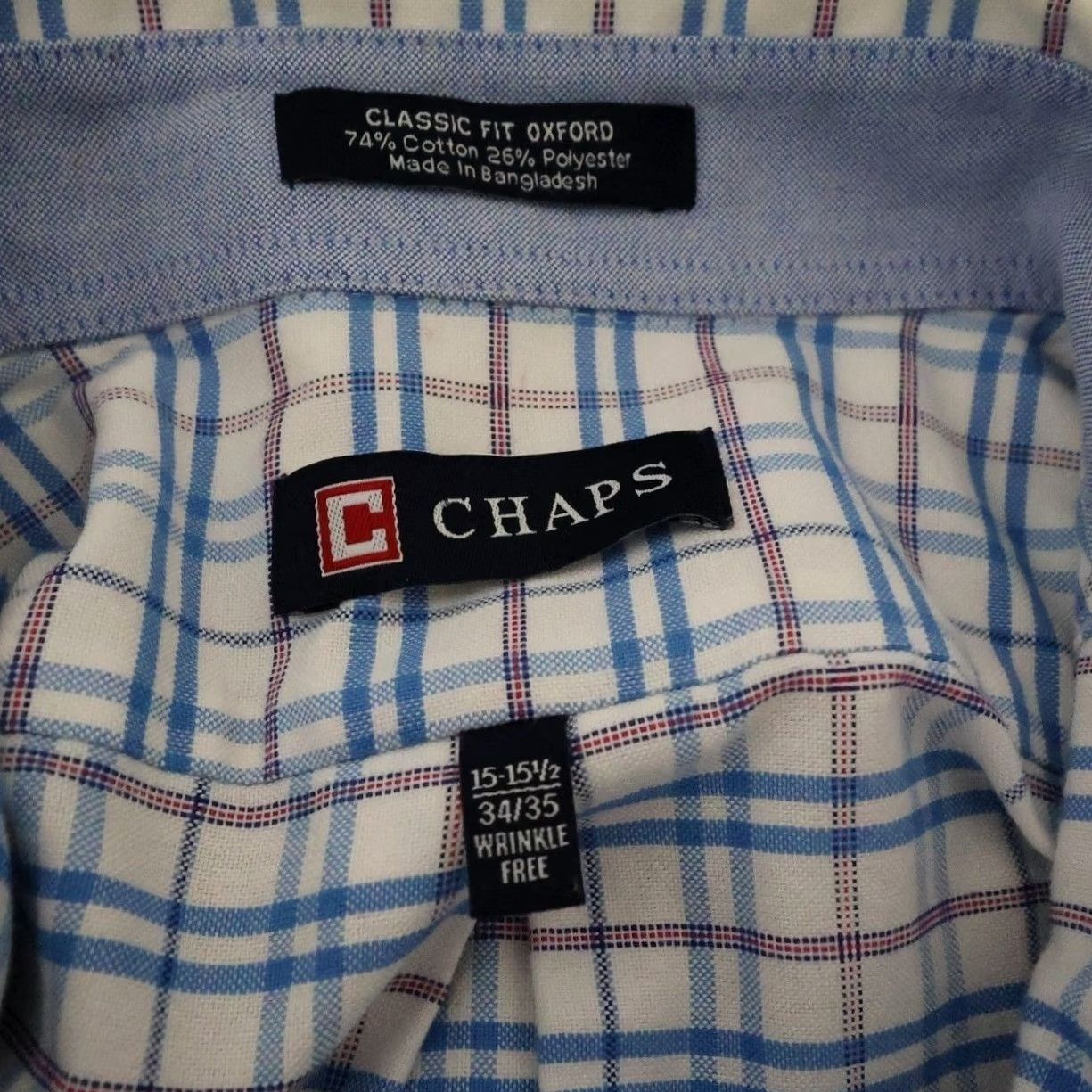 Chaps Chaps Button Down Shirt Mens M Blue Plaid Long Sleeve Classic Fit Size US M / EU 48-50 / 2 - 7 Thumbnail