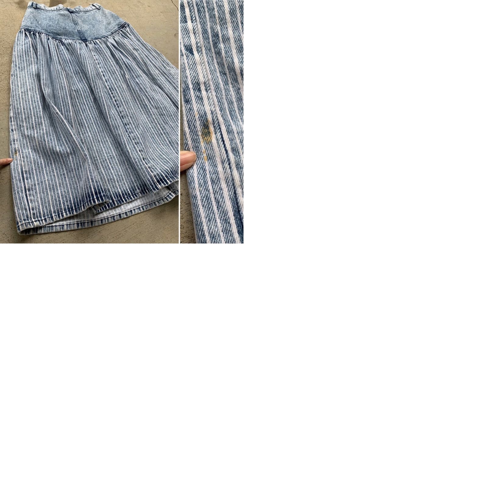 Bugatti VINTAGE Bugatti High Waist Denim Skirt Acid Wash Striped 1980s 28” Waist Blues New Wave Denim Skirt Women? Size 28" / US 6 / IT 42 - 9 Thumbnail