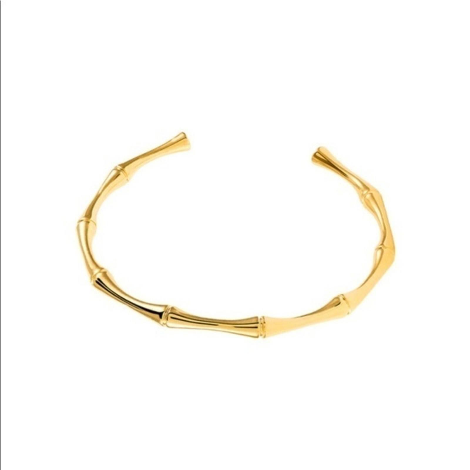 Designer Gold Bamboo Bracelet Cuff Bangle NWT Size ONE SIZE - 3 Thumbnail