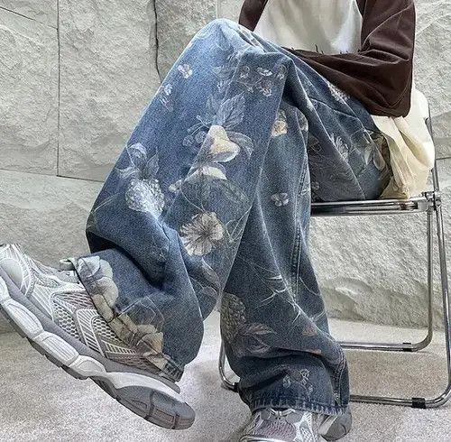 Jean Fashion Floral Printed Jeans Size US 26 / EU 42 - 2 Thumbnail