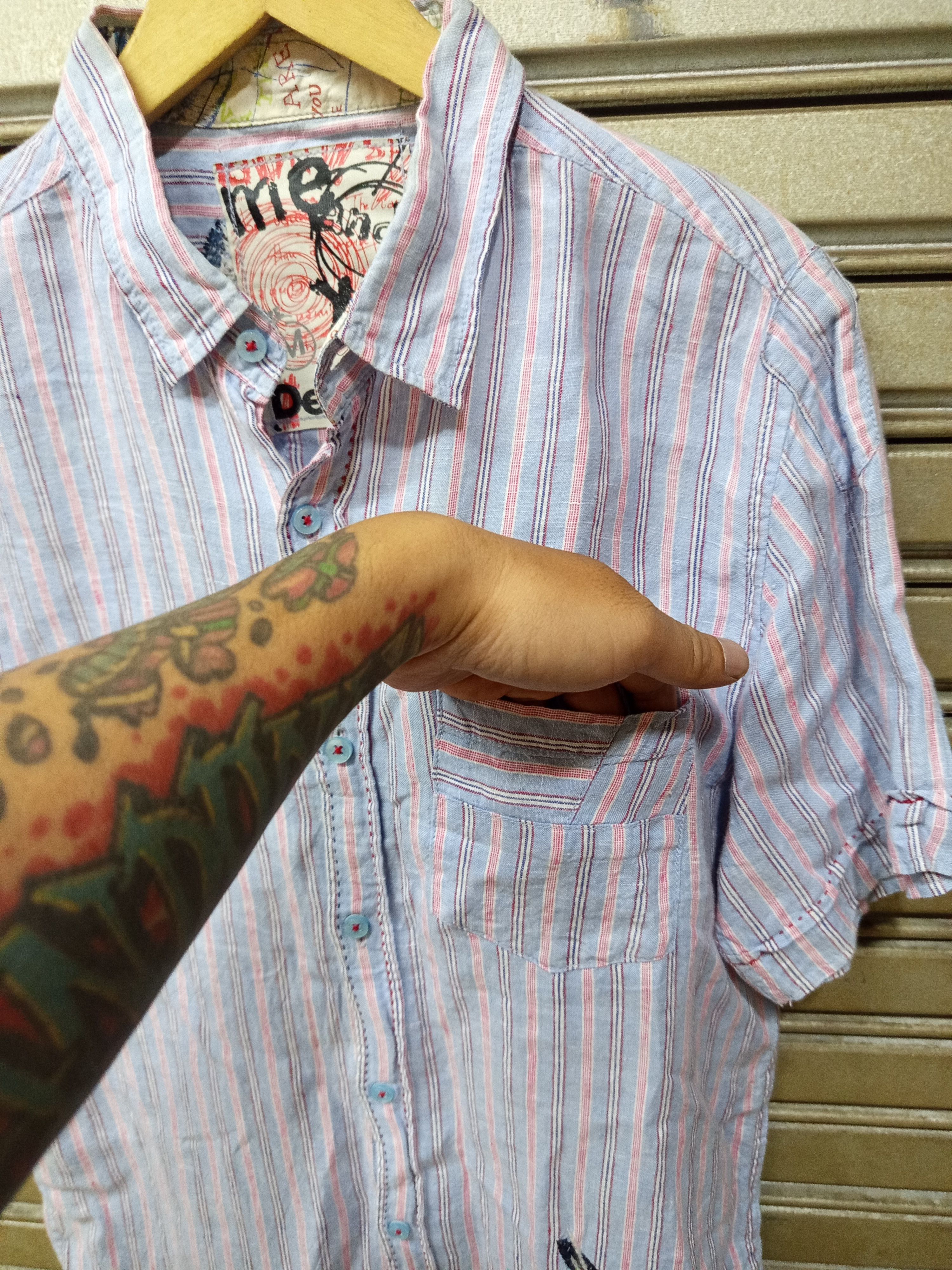 Desigual Desigual Striped Linen Shirt Size US M / EU 48-50 / 2 - 12 Thumbnail
