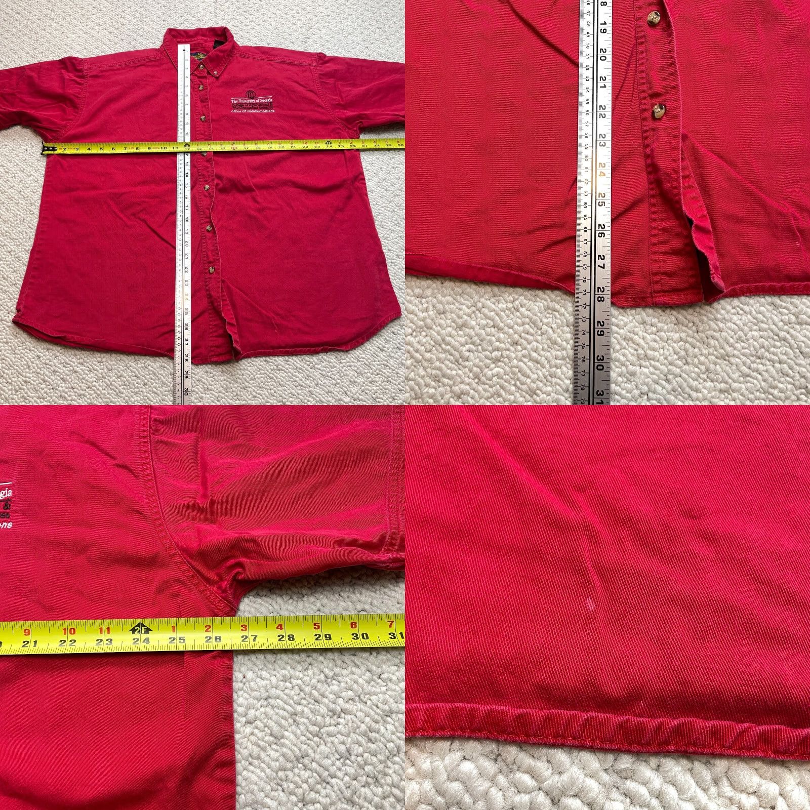 Vintage Blue Generation Shirt Ladies 2XL Red University of Georgia Short Sleeve Button-Up Tunic Size XXL / US 16-18 / IT 52-54 - 8 Thumbnail