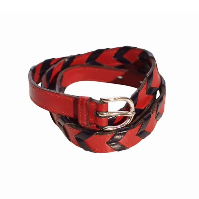 Hermes Hermes Red & Black Women's Waist Belt Size ONE SIZE - 1 Thumbnail