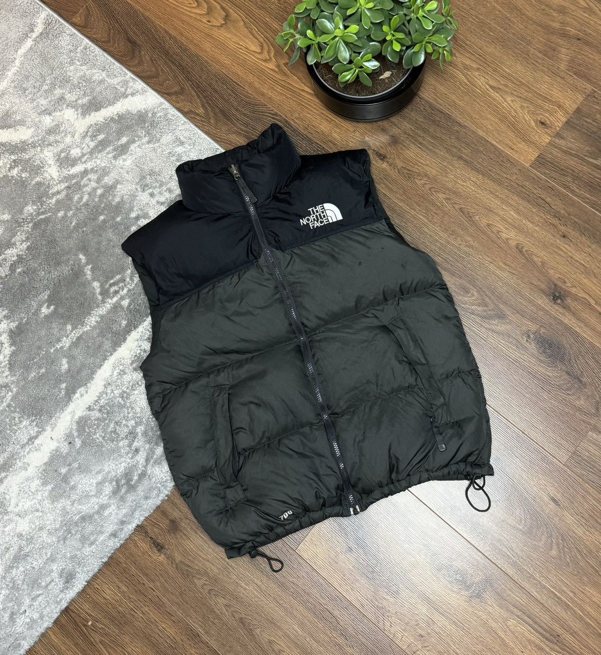 image of 90's The North Face 700 Vintage Down Vest in Khaki, Men's (Size Medium)