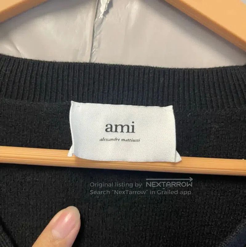 AMI AMI Black Women's Cardigan with Red Detail . Size S / US 4 / IT 40 - 3 Thumbnail