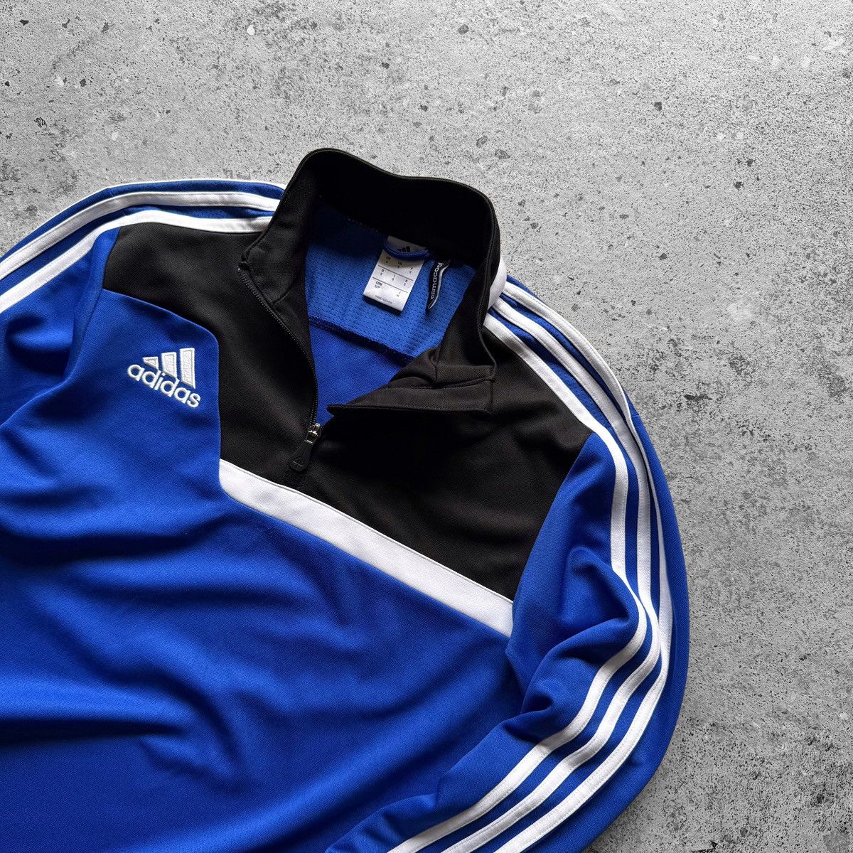 Adidas Adidas Mens Blue ClimaCool 3 Stripe 1/4 Training Pullover Size US S / EU 44-46 / 1 - 2 Thumbnail