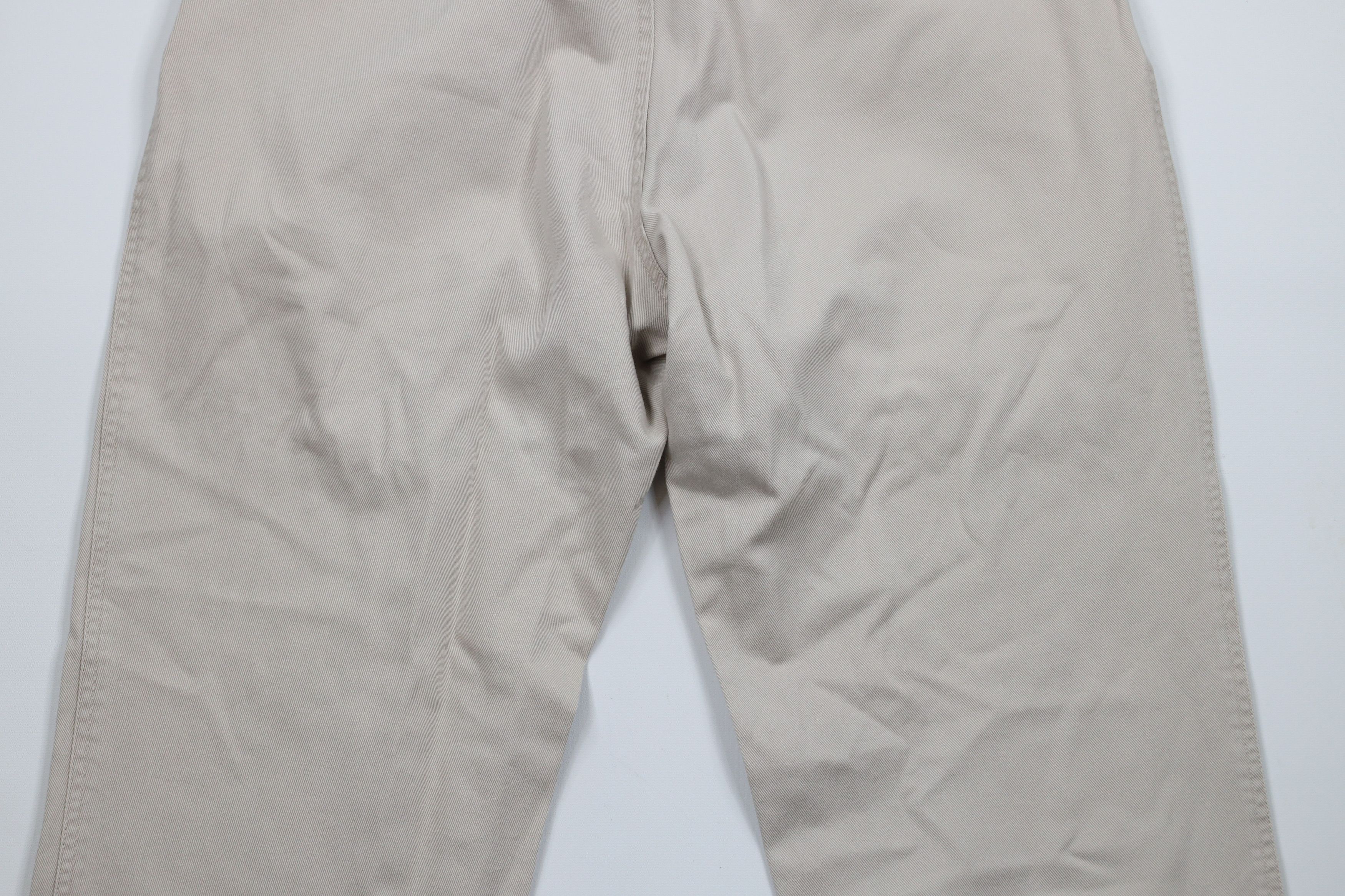 Orvis × Vintage Vintage 90s Orvis Heavy Leather Trim Wide Leg Pants Beige Size US 36 / EU 52 - 12 Thumbnail