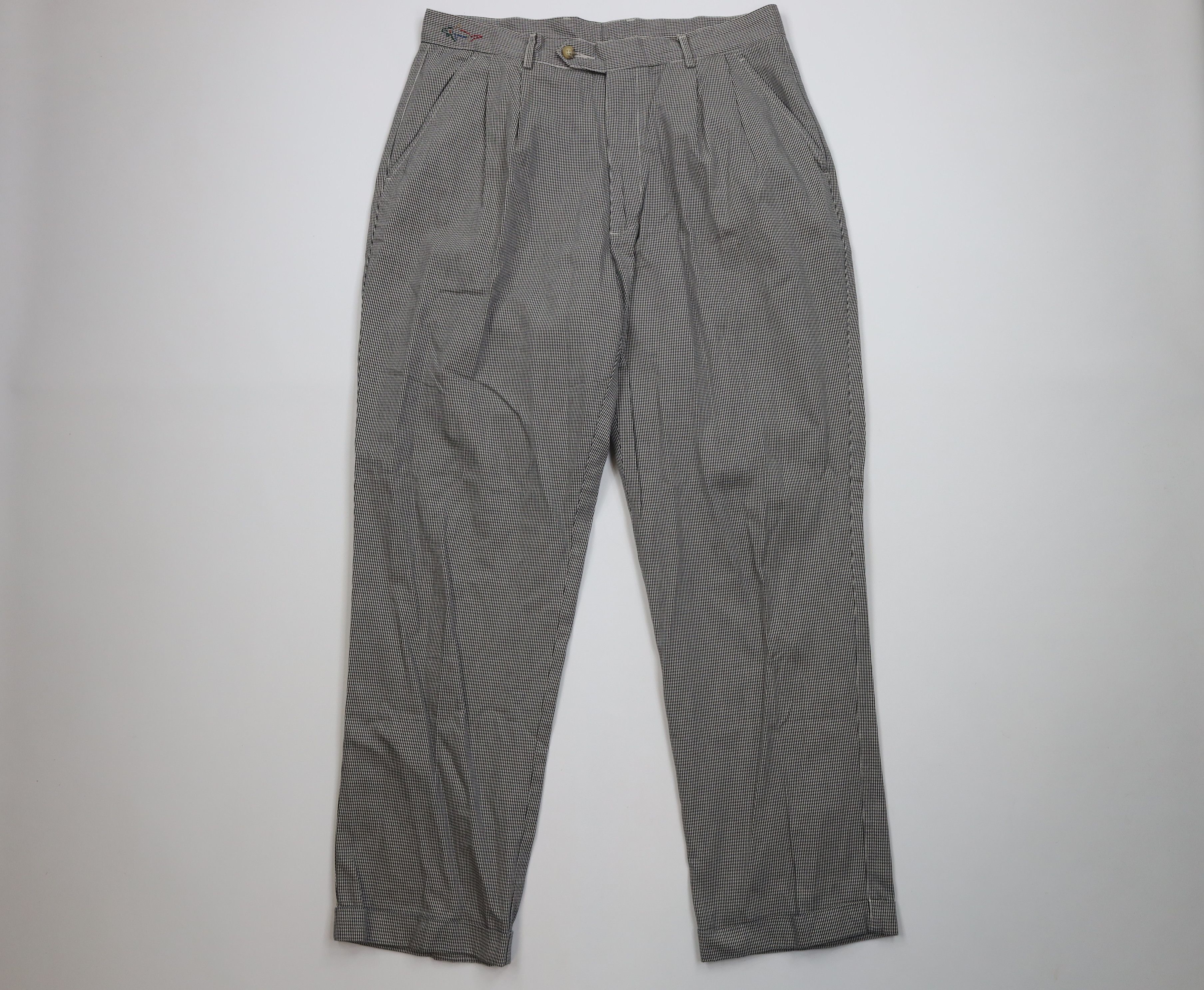 Vintage Vintage 90s Streetwear Pleated Cuffed Wide Leg Chino Pants Size US 34 / EU 50 - 1 Thumbnail