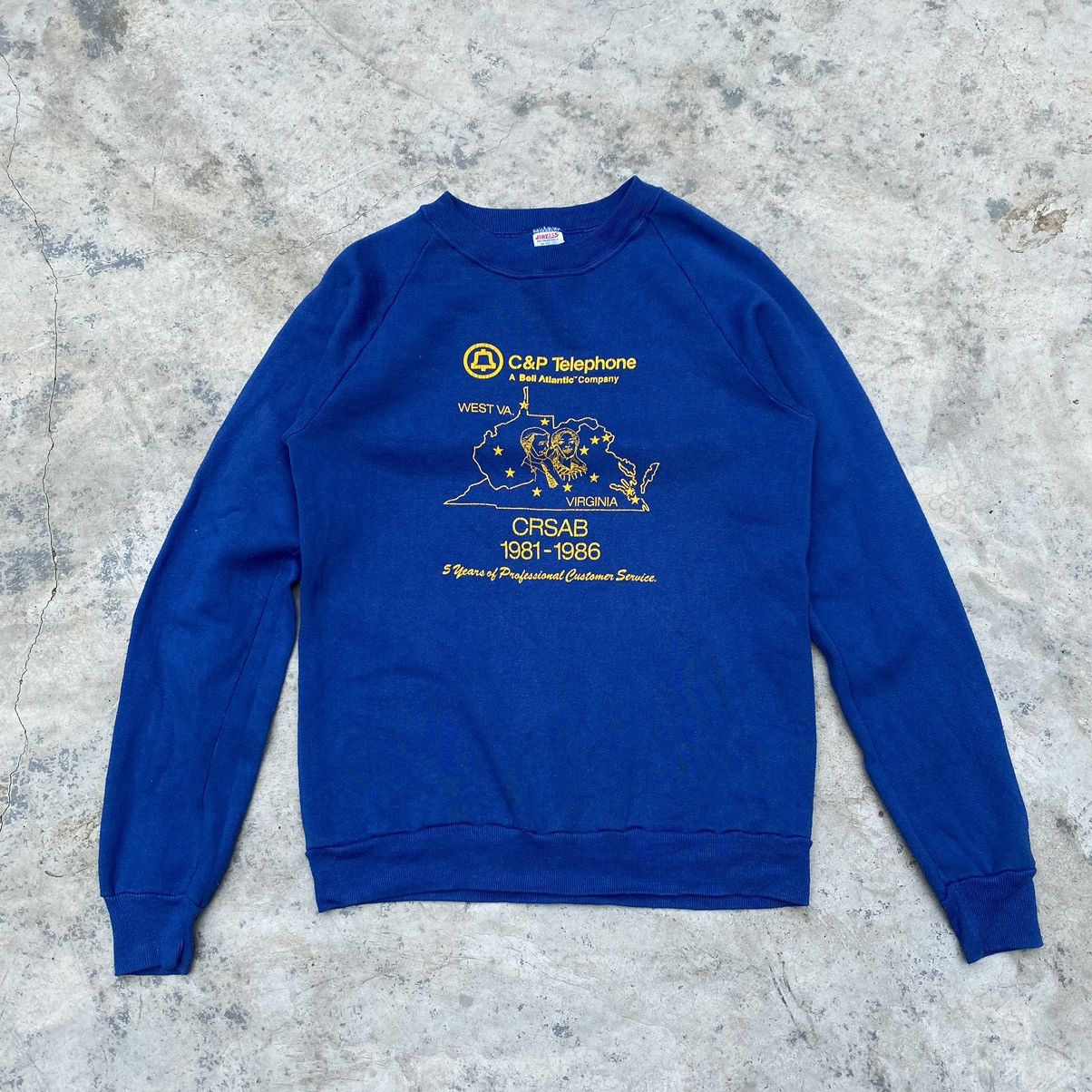 image of Russell Athletic x Vintage C&p Telephone West Virginia Sweatshirt in Blue, Men's (Size Medium)