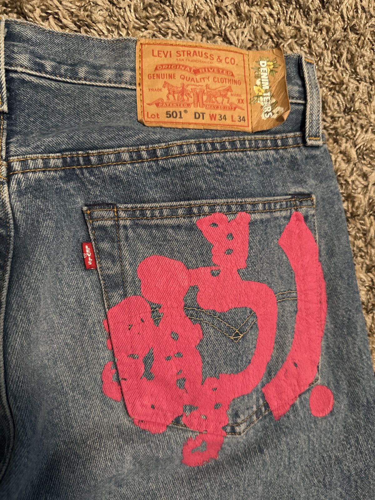 (B).Stroy × DENIM TEARS Denim Tears x Bstroy jeans Size US 34 / EU 50 - 3 Thumbnail
