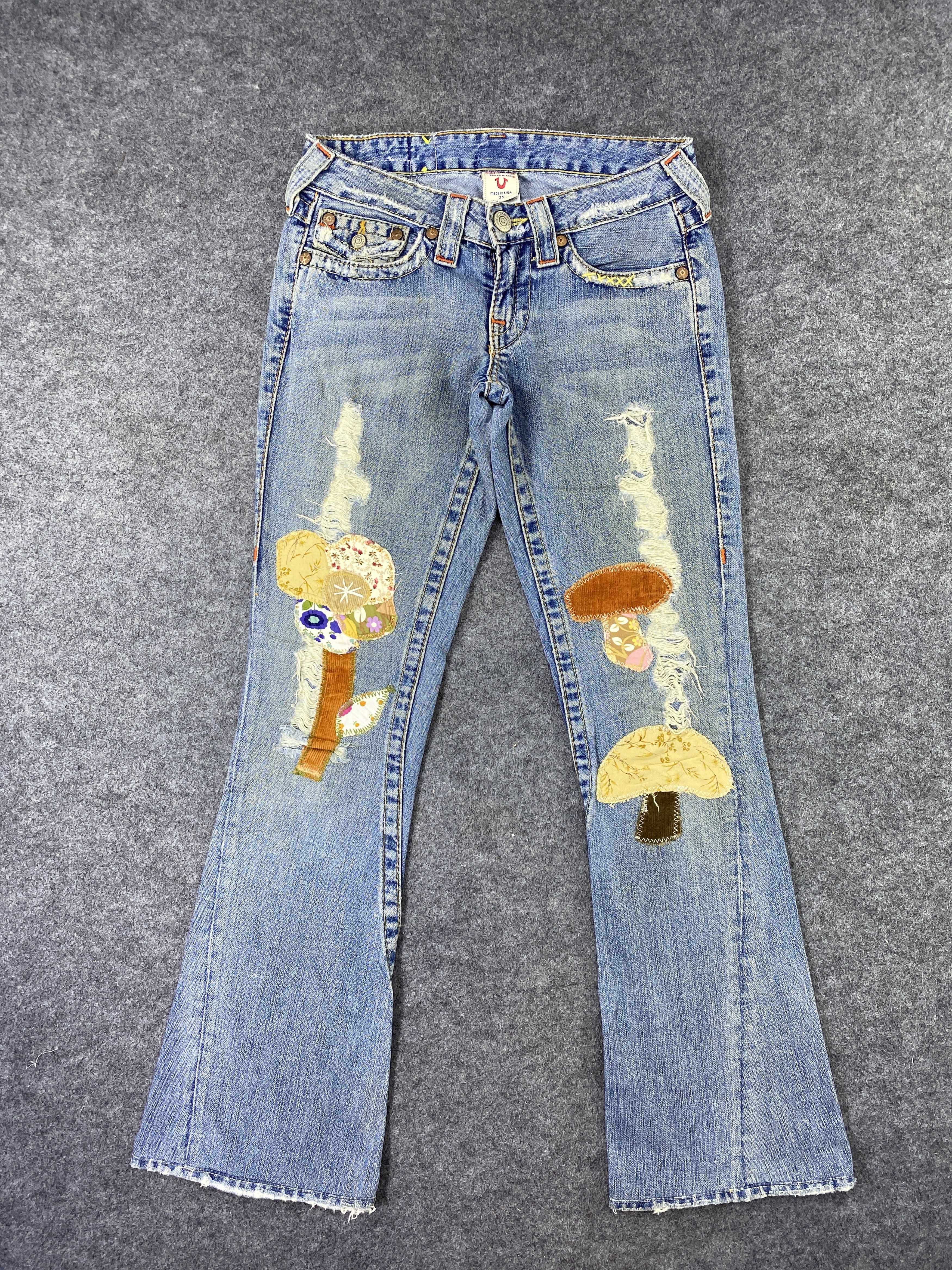 True Religion True Relegion Distressed patchwork flare jeans - J1113 Size 28" / US 6 / IT 42 - 1 Thumbnail