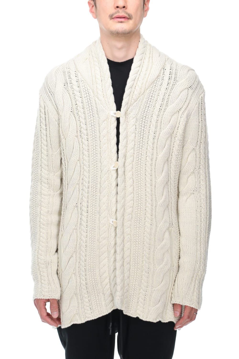 RIPVANWINKLE Alan Carde Off White Cotton-Wool Cardigan (japanese size 5) Size US XL / EU 56 / 4 - 2 Thumbnail