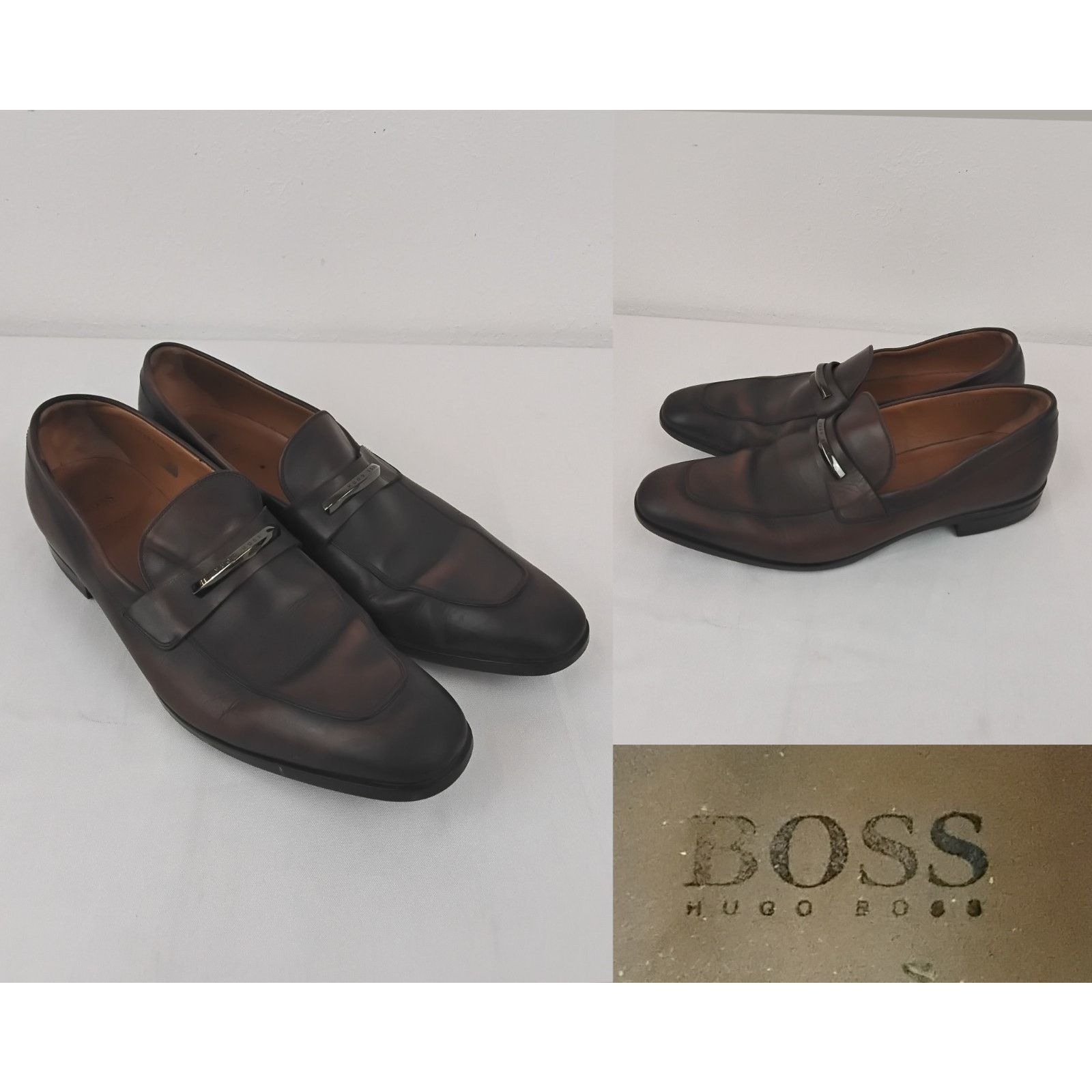 Hugo Boss Hugo Boss Dress Shoes Men's 9 Brown Leather Penny Loafer Size US 9 / EU 42 - 1 Thumbnail