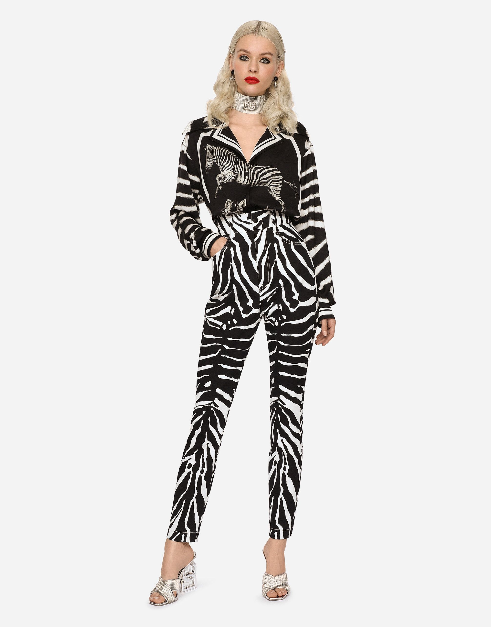 Dolce & Gabbana o1y0925 Zebra-Print Sweatpant in Black/White Size 25" / US 0 / IT 36 - 2 Thumbnail
