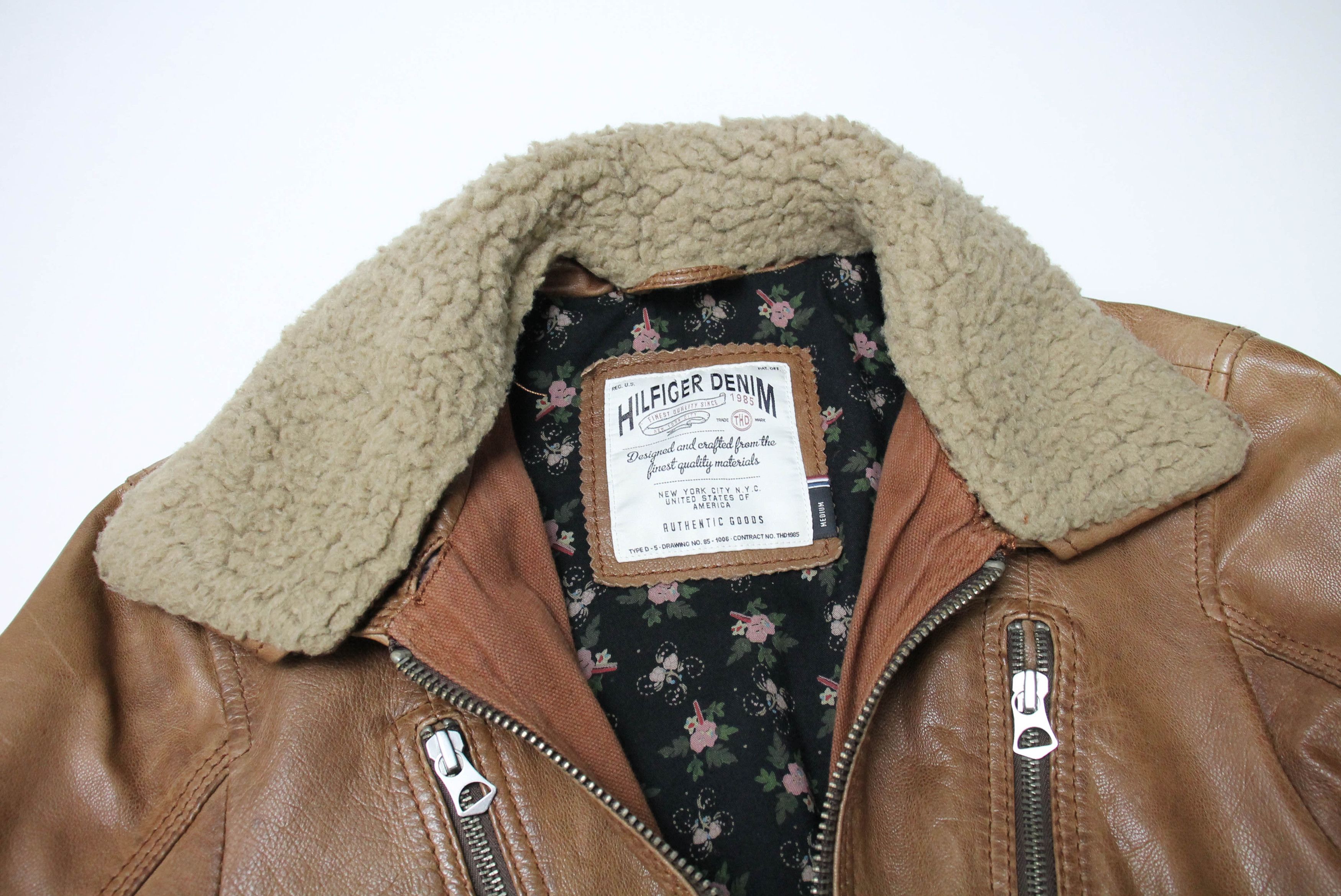 Tommy Hilfiger TOMMY HILFIGER Denim Jacket Women's MEDIUM Leather Fluffy Size M / US 6-8 / IT 42-44 - 5 Thumbnail
