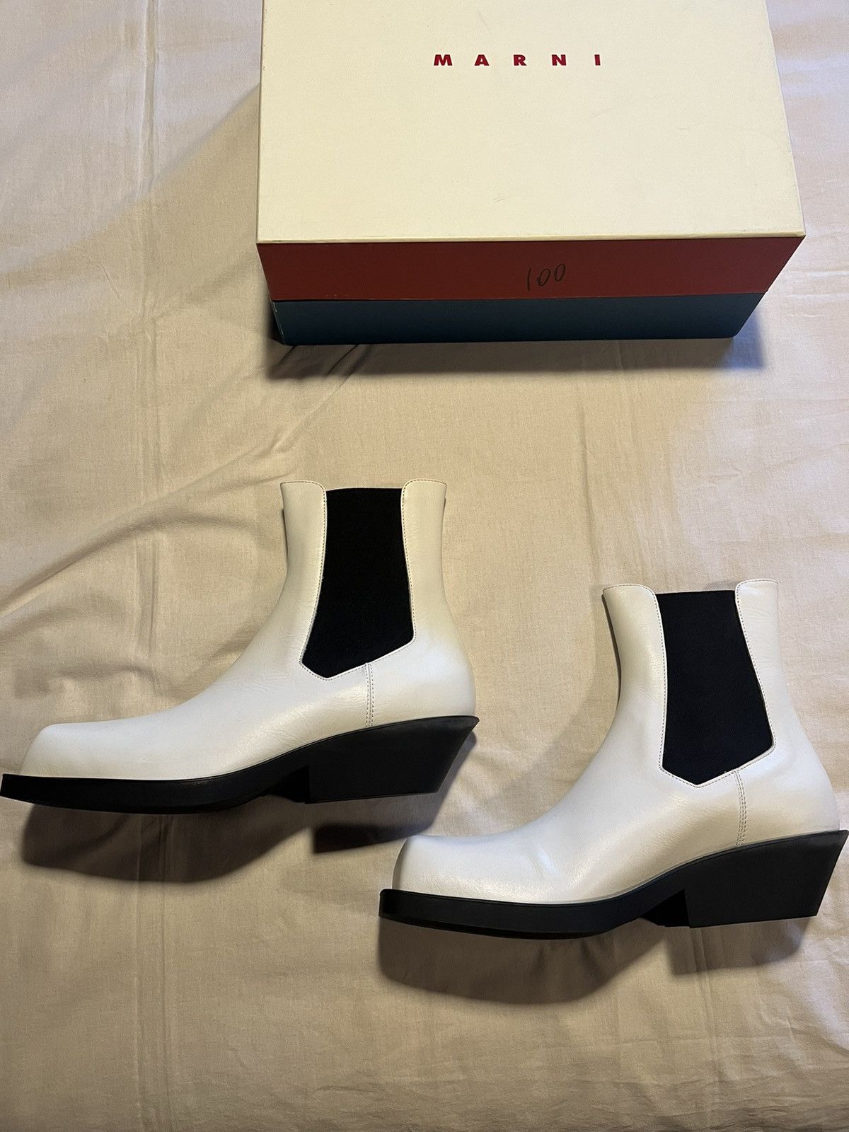 Marni Marni Off-White leather boots. Size US 8 / EU 41 - 2 Thumbnail