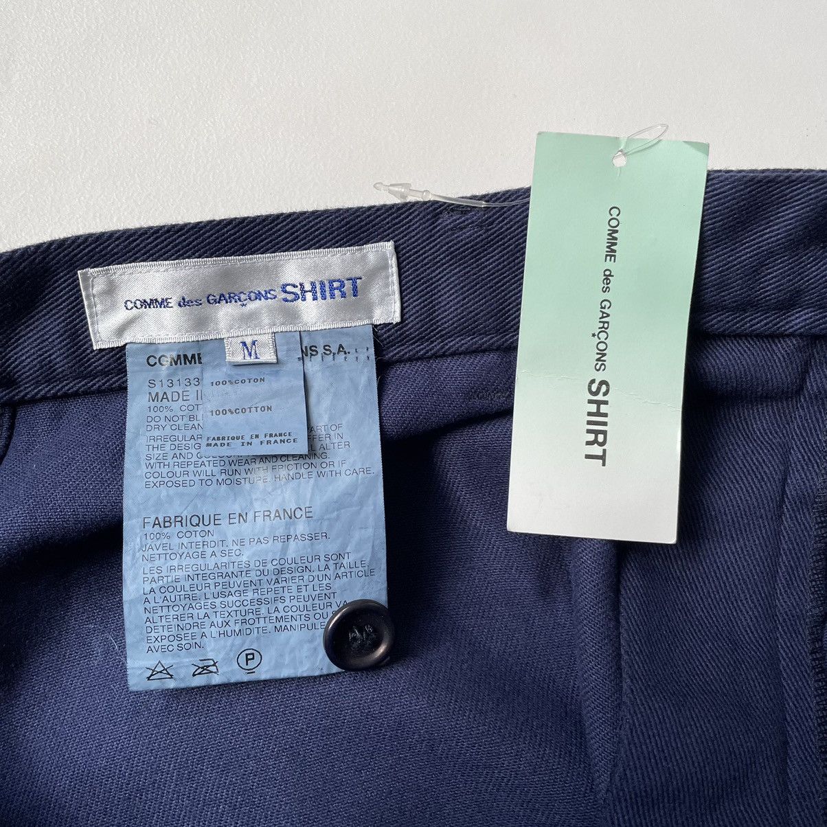 Comme des Garcons Wide Leg Blue Cotton Utility Pants Size US 34 / EU 50 - 6 Thumbnail
