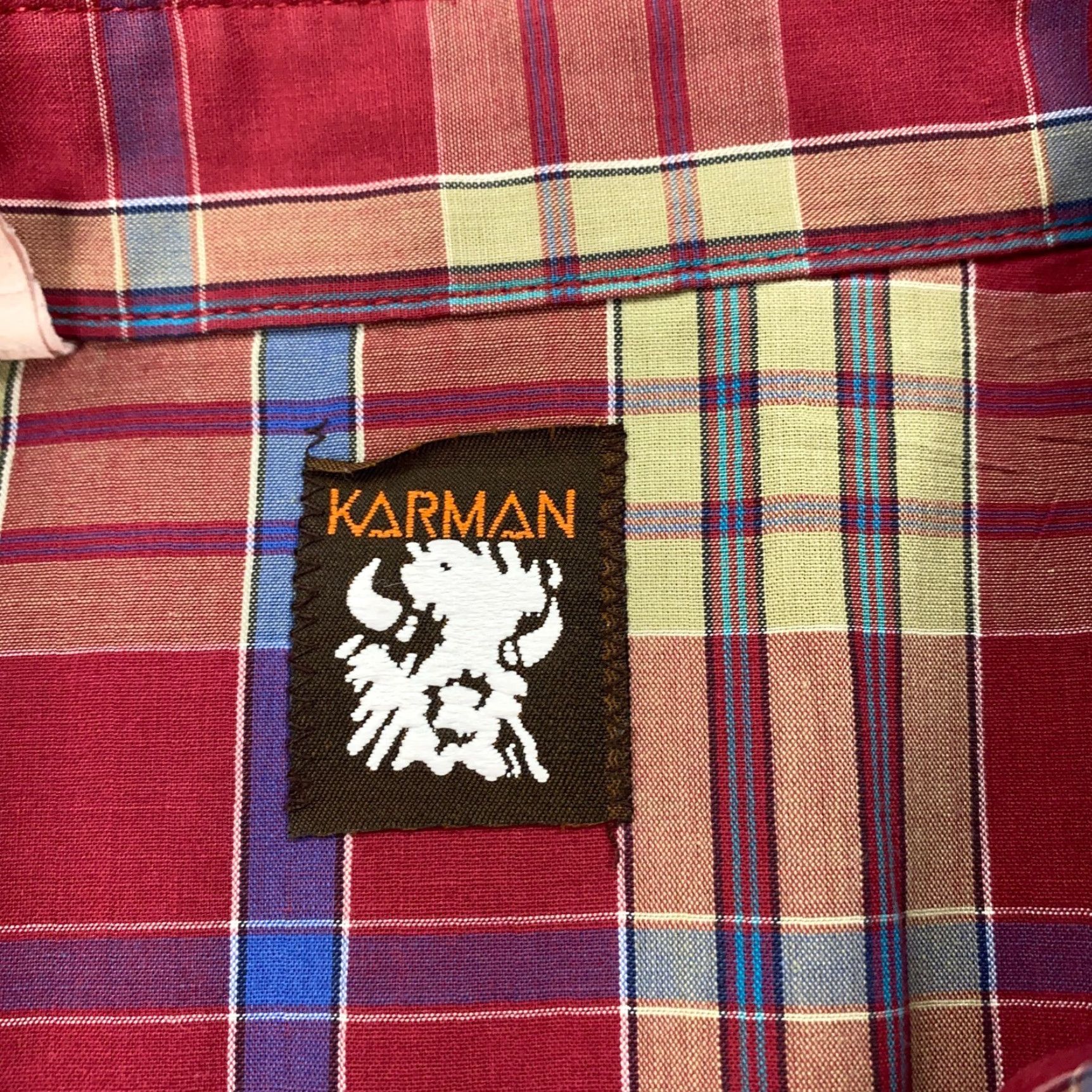 Armani VINTAGE Karman Shirt Mens XL Red Plaid Pearl Snap Long Tail USA Size US XL / EU 56 / 4 - 5 Thumbnail