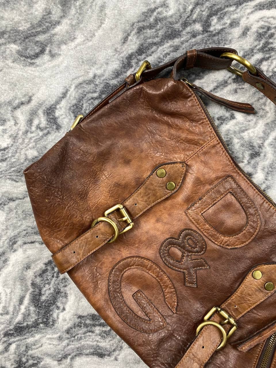 Dolce & Gabbana Vintage Dolce Gabbana Leather Shoulder Bag 90s Big Logo DG Size ONE SIZE - 9 Thumbnail