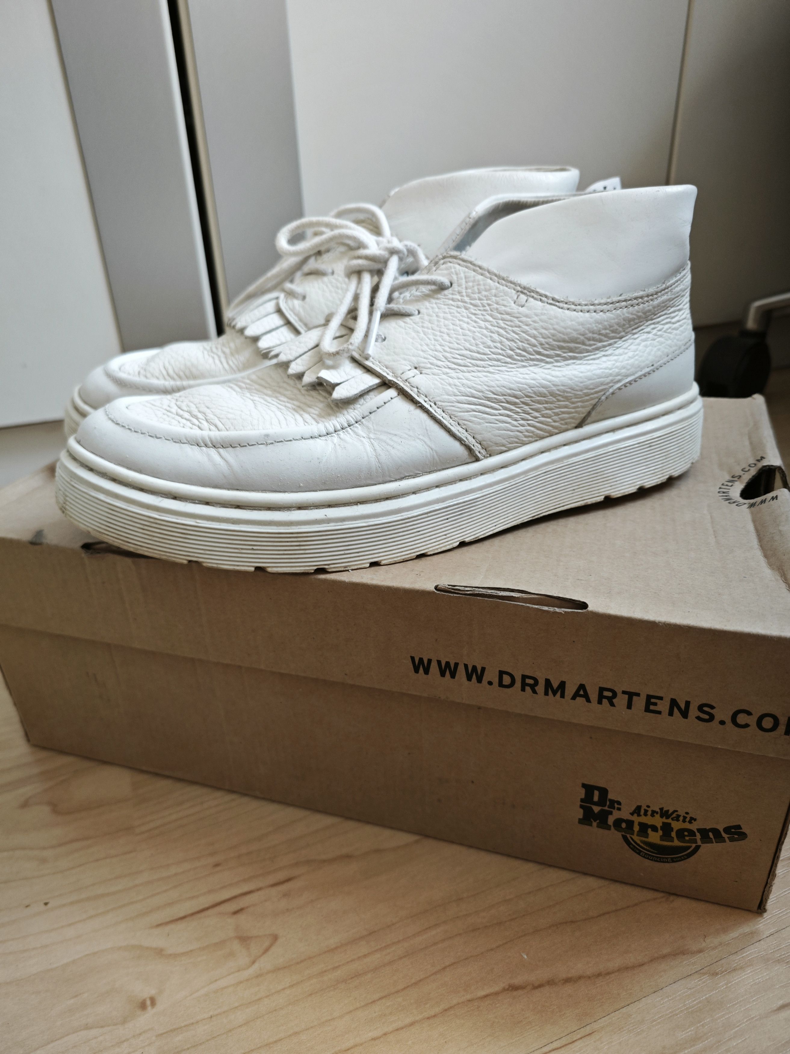 Dr. Martens Martens Jemima White Leather Boots – Size UK 6.5 / EU 40 Size US 10 / IT 40 - 1 Thumbnail