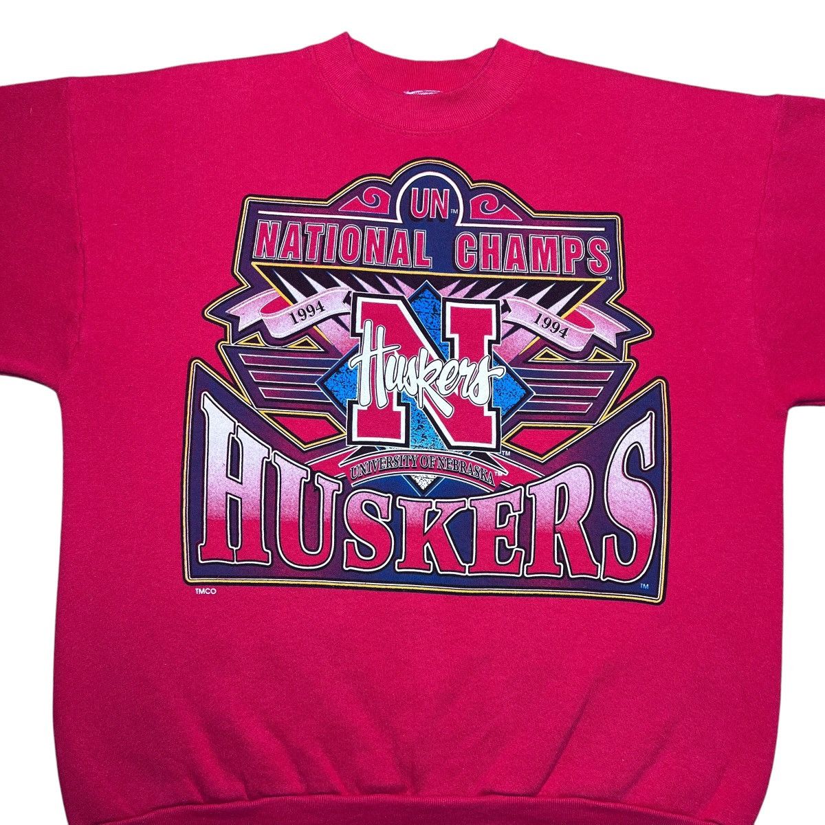 NCAA × Vintage Vtg 1994 NCAA Nebraska Huskers National Champions Sweatshirt Size US XL / EU 56 / 4 - 8 Thumbnail