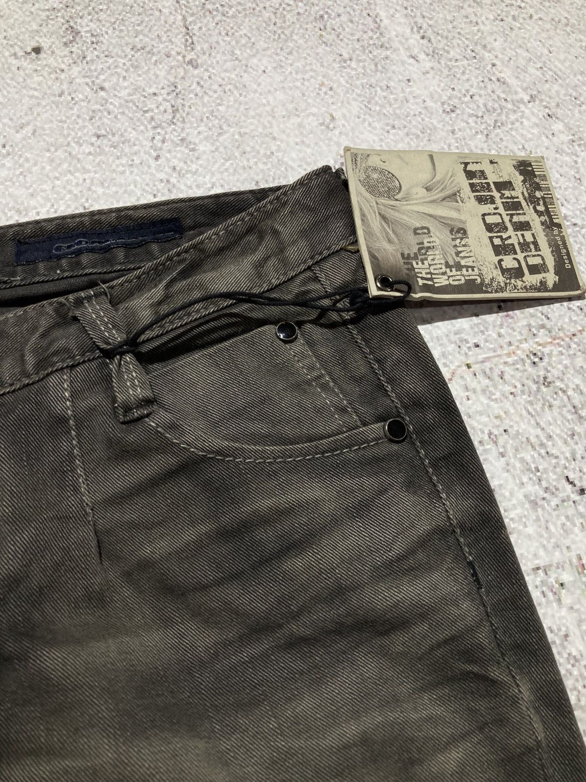 Japanese Brand 2000s Crown Denim Ripped Clawmark Denim Jeans Punk Gothic Size US 27 - 16 Thumbnail