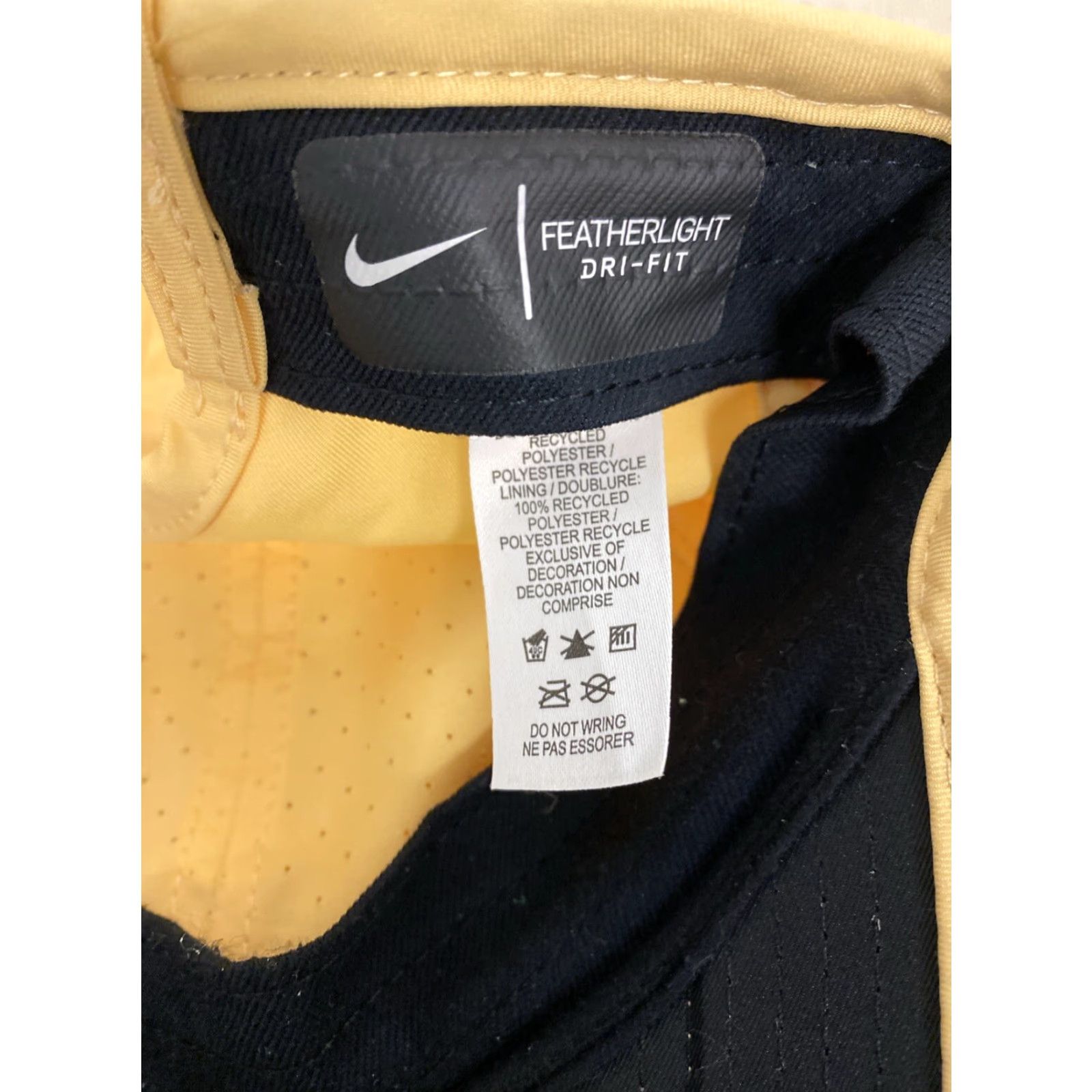 Nike NIKE Featherlight Cap Adjustable Dri-Fit Baseball Hat Yellow Unisex Adults Size ONE SIZE - 6 Thumbnail