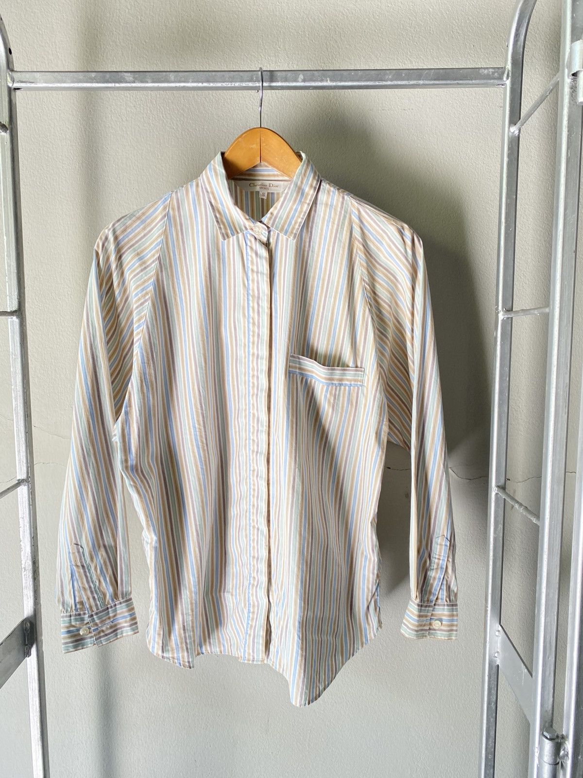 Christian Dior Pastel Striped Button-Up Shirt